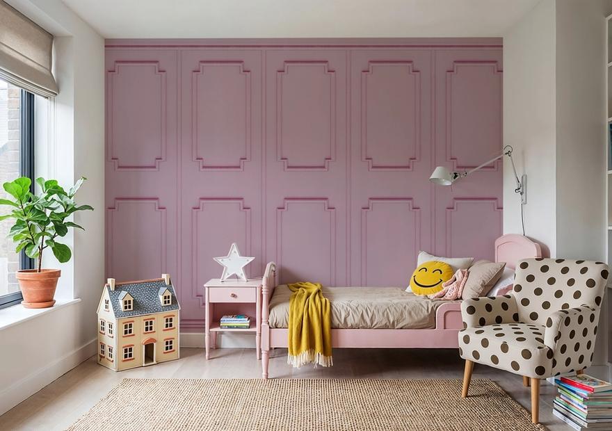 Faux Wall Panel Moulding, Pink