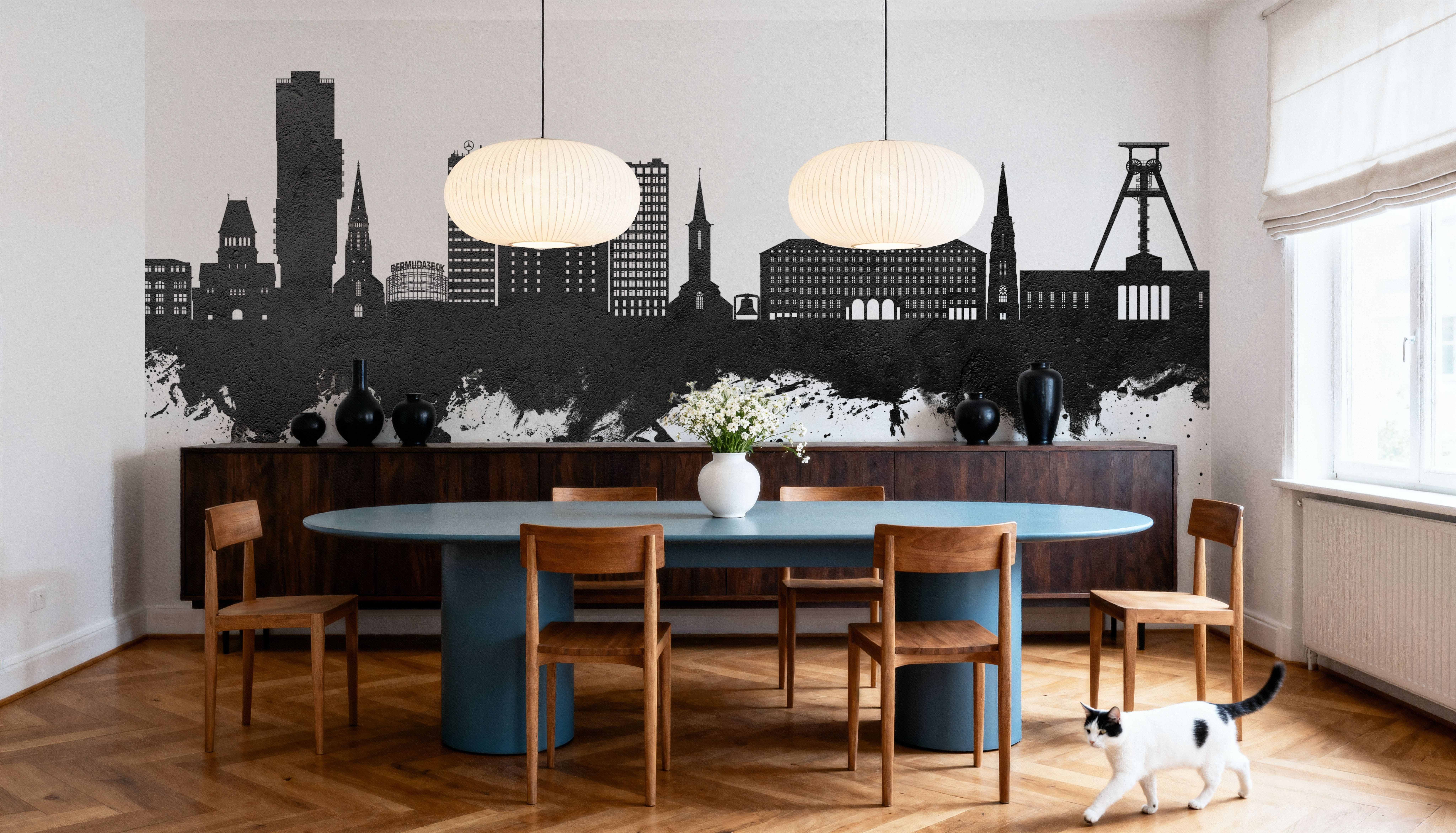 Bochum Germany Skyline Black & White