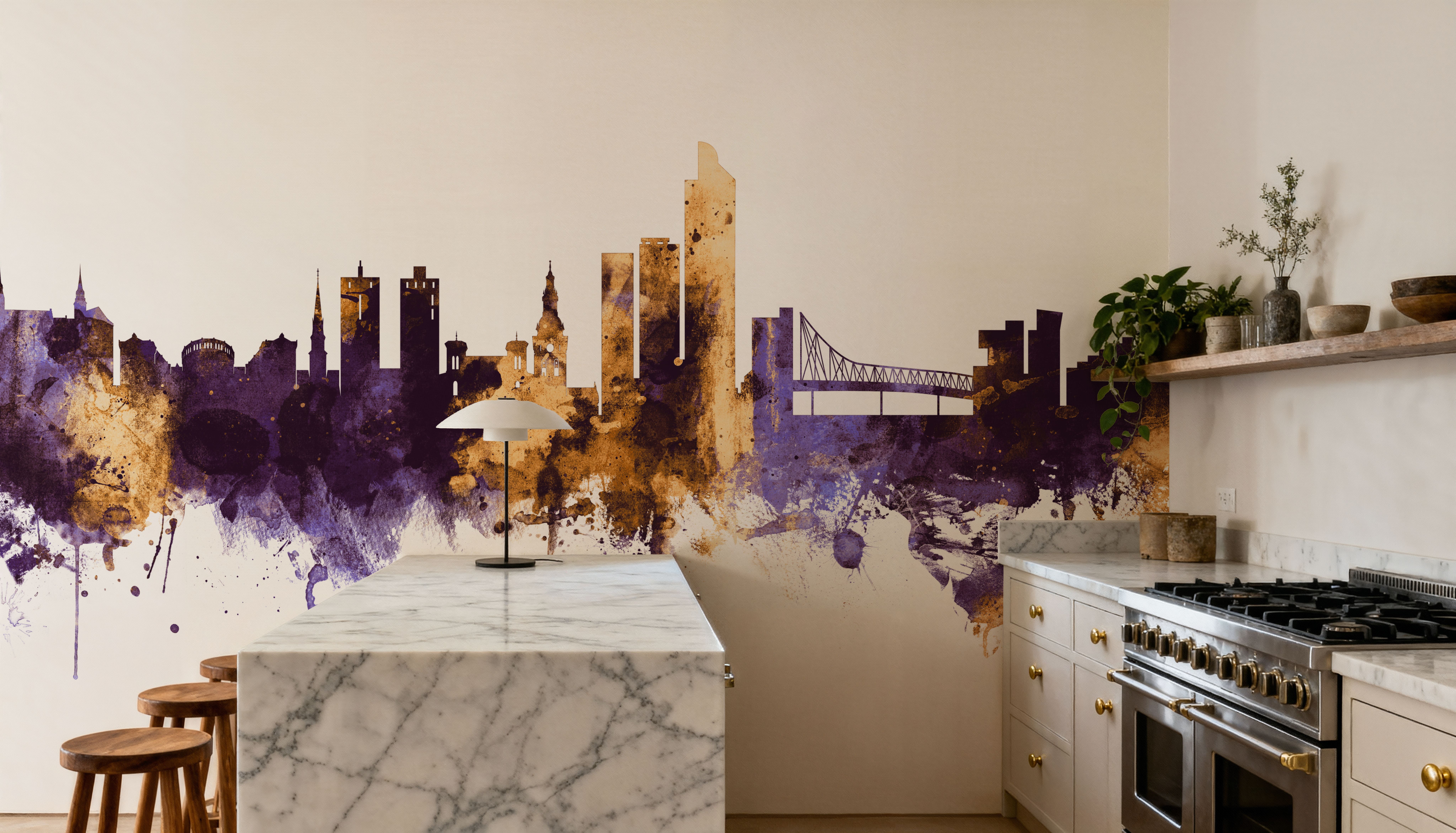 Oslo Skyline Purple & Gold