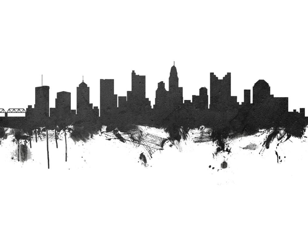 Columbus Ohio Skyline Black & White