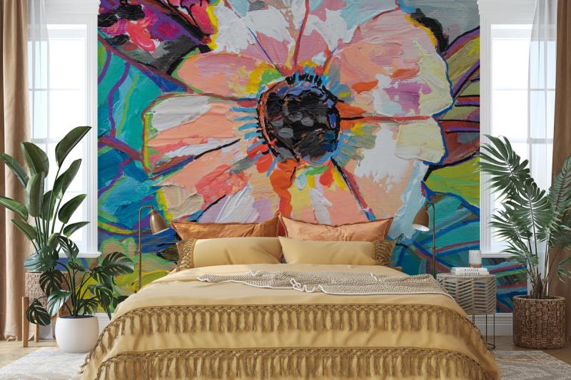 Island Flowers premium wallpaper mural | Shop customized walls on ...