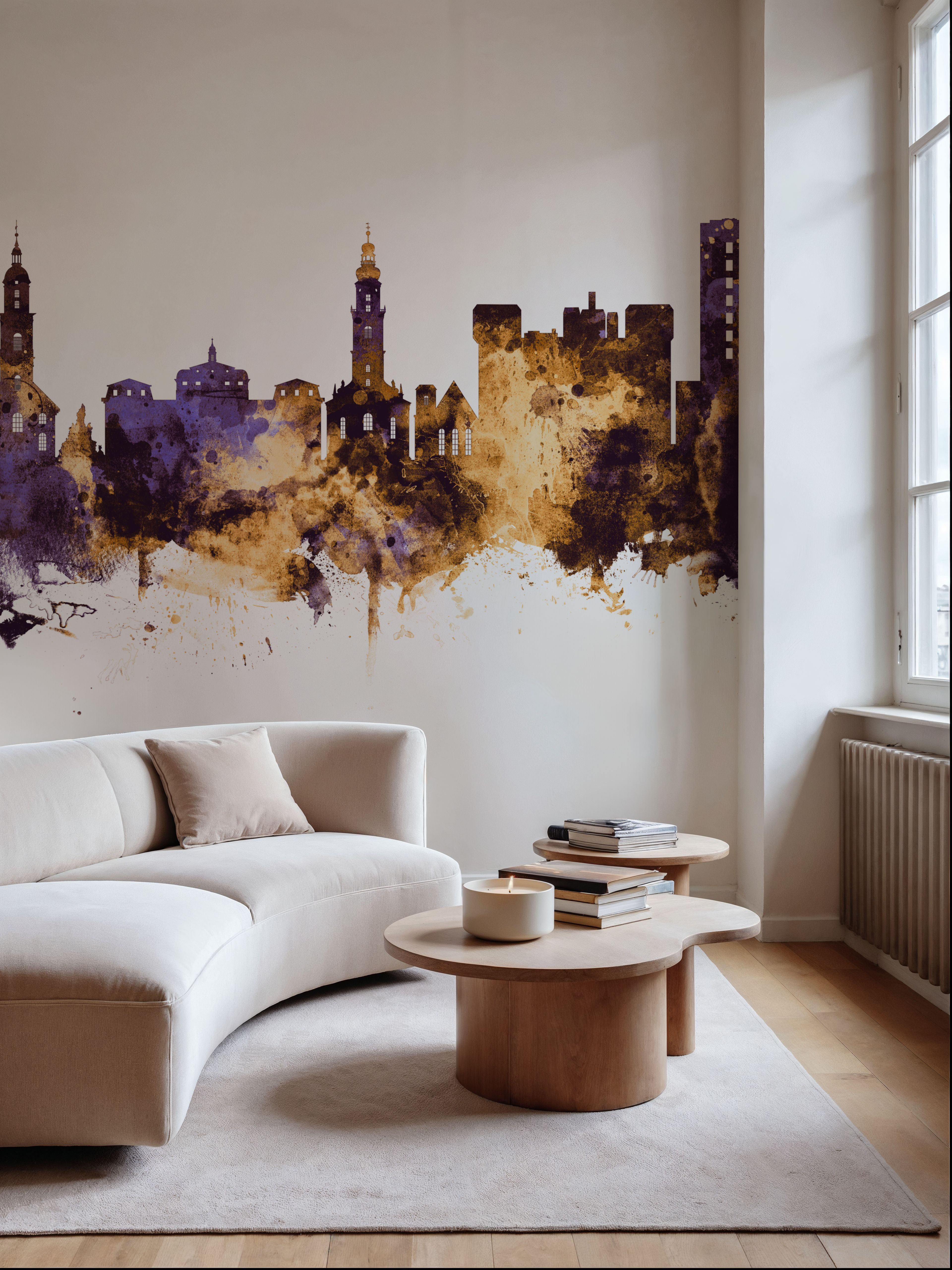 Erlangen Germany Skyline Purple & Gold