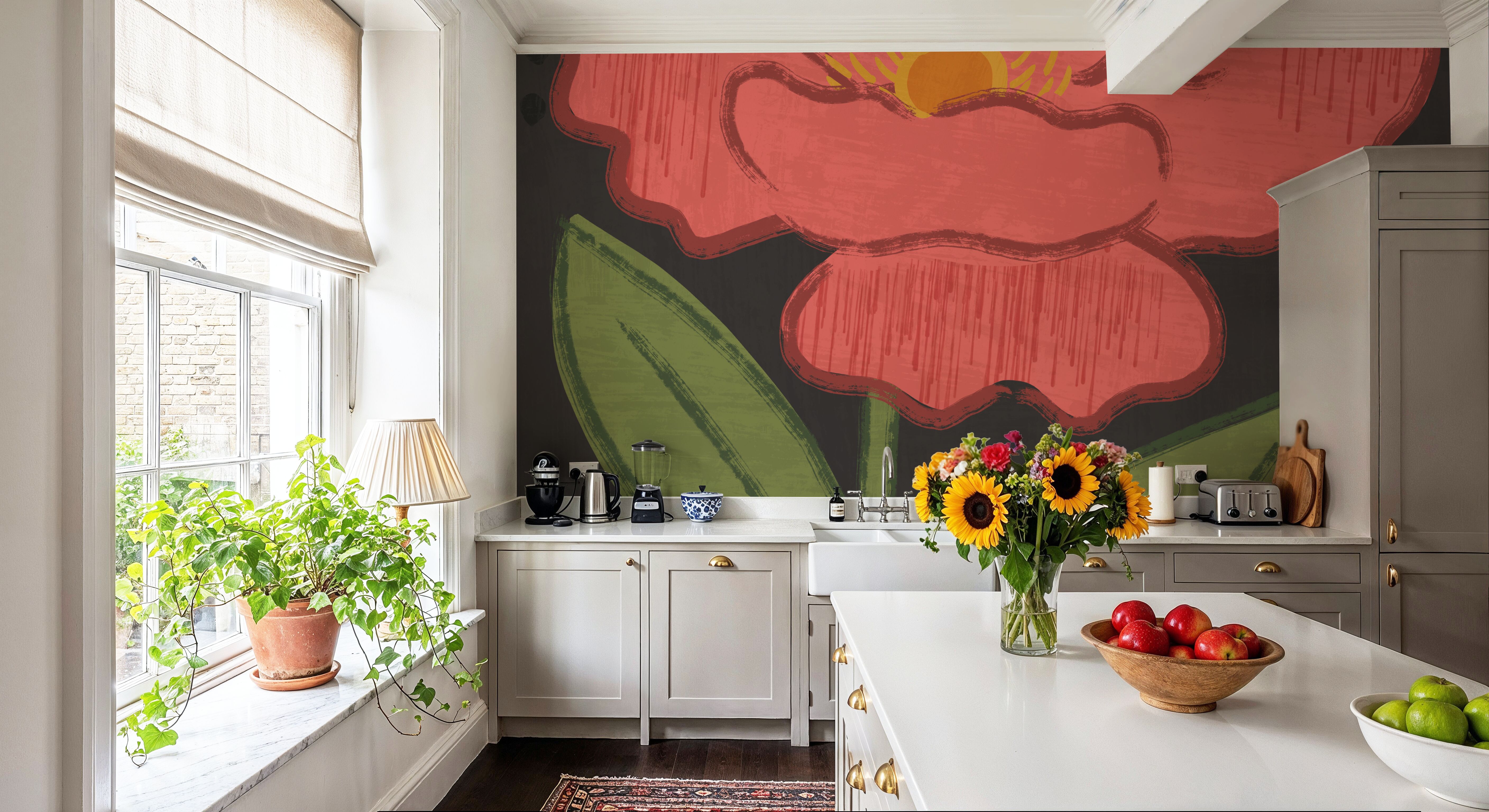 Bold Petals IV Dark, Papel de parede