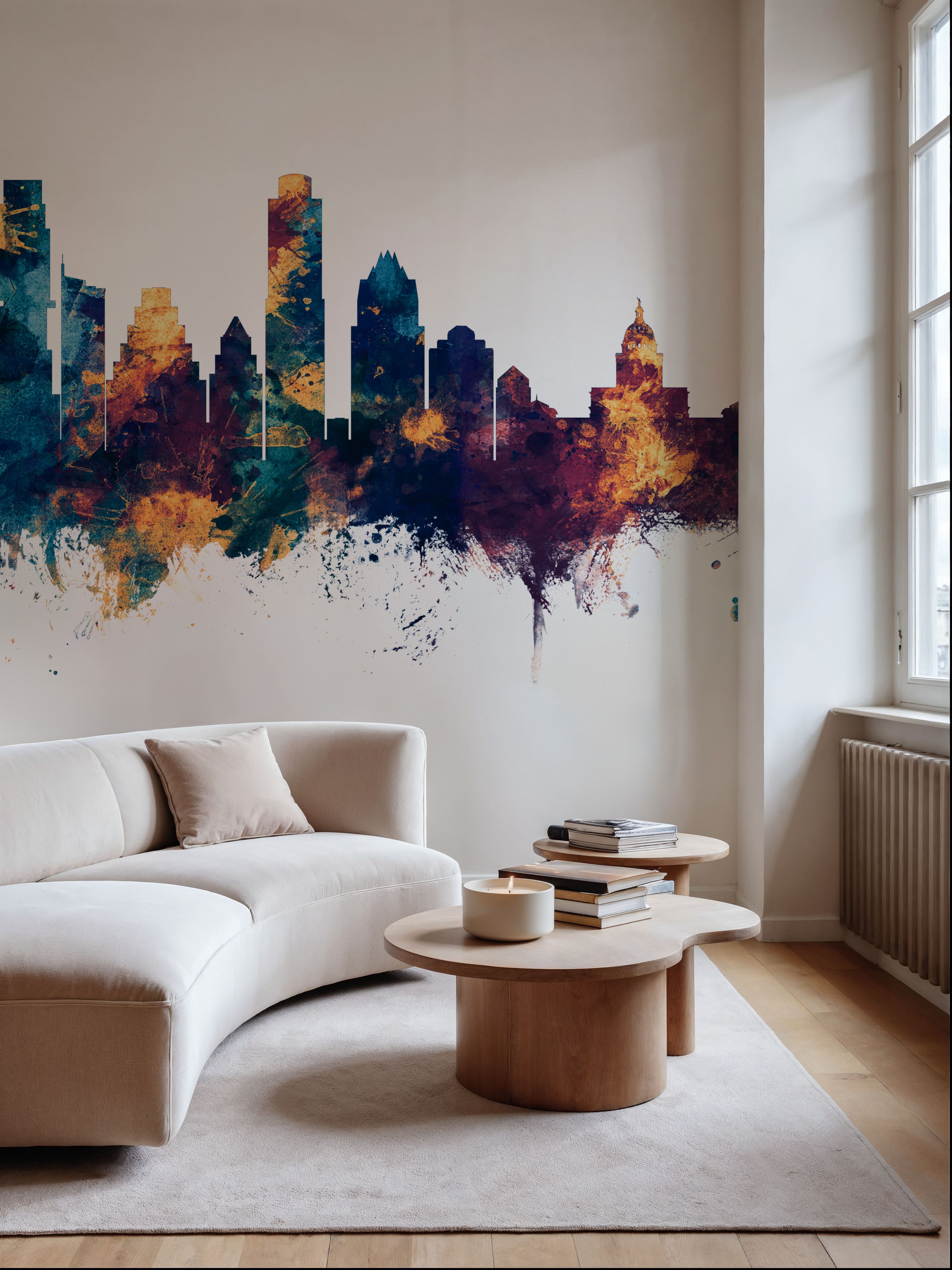 Austin Texas Skyline Blue & Bronze