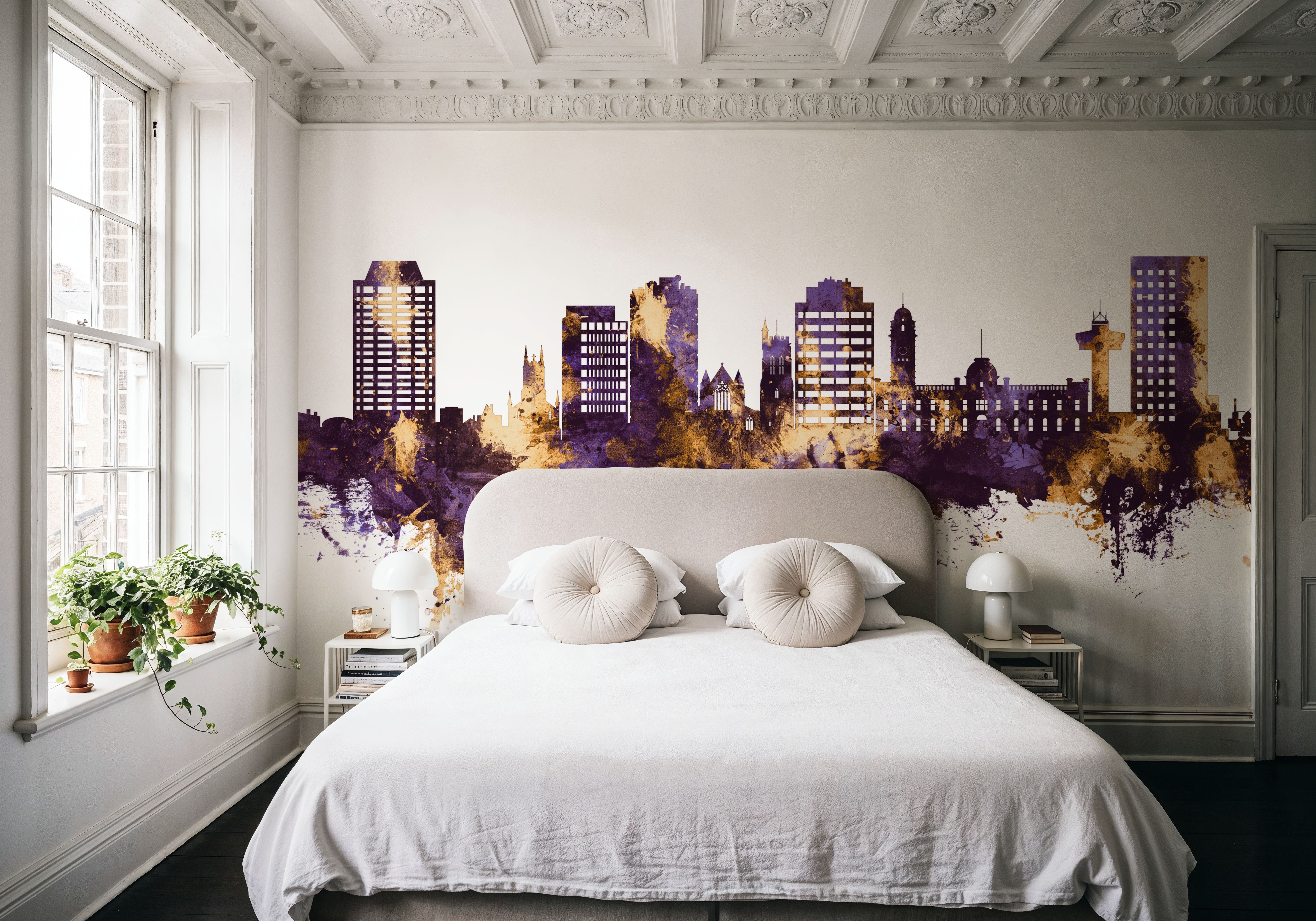 Hobart Australia Skyline Purple & Gold