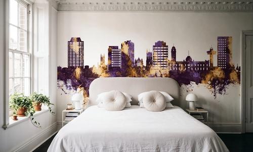 Hobart Australia Skyline Purple & Gold