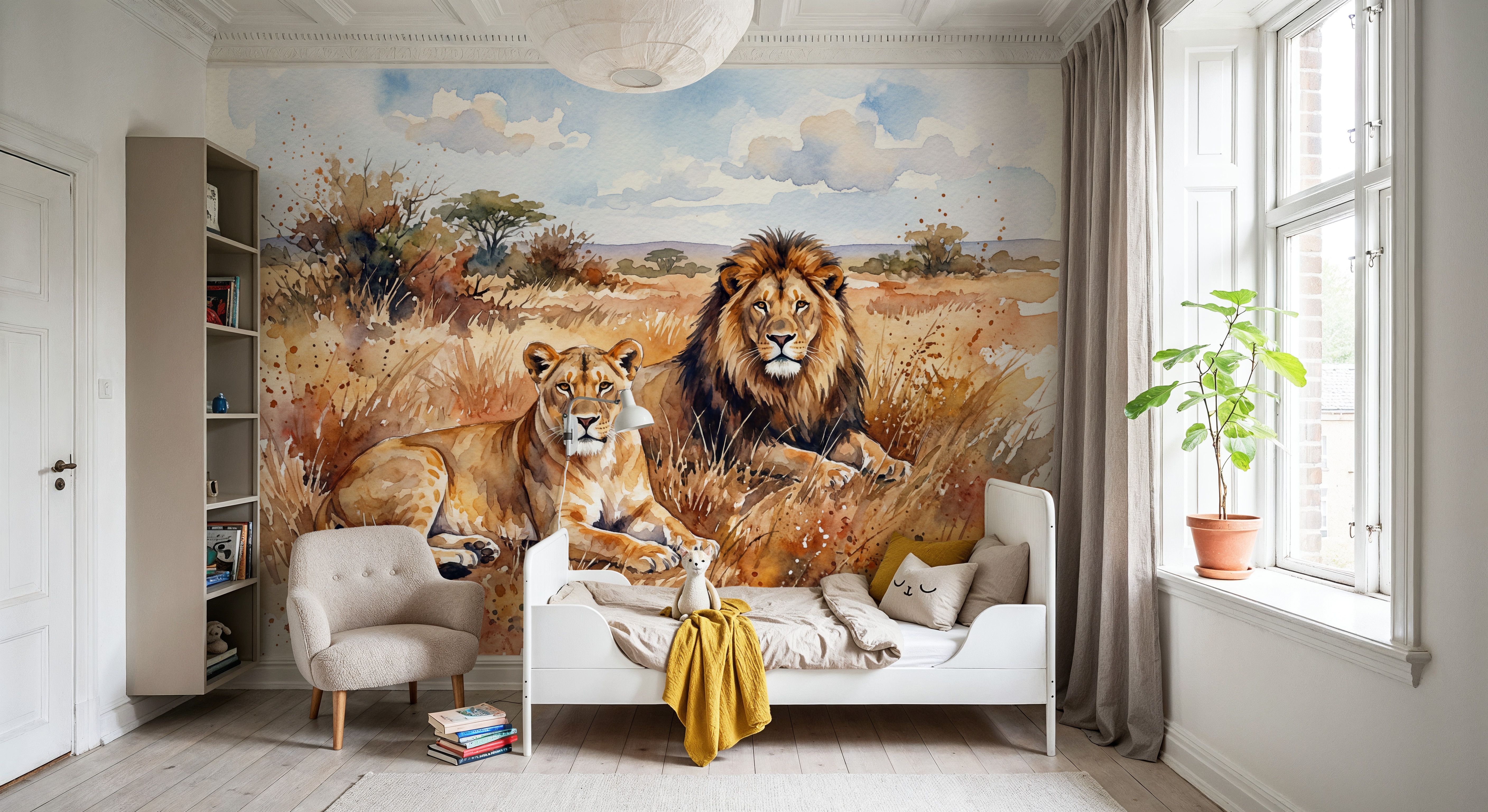 Lions II - Watercolor Predators Series