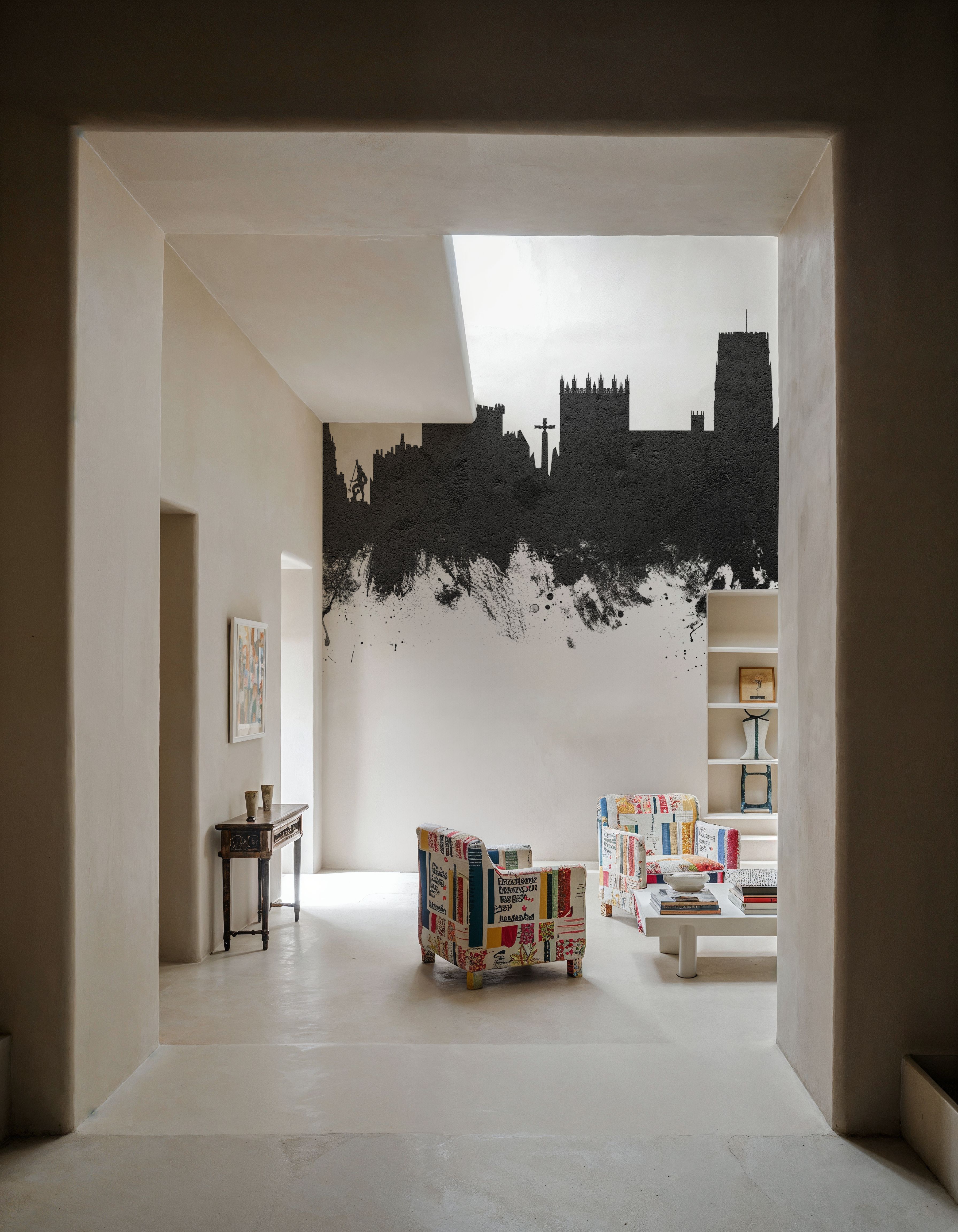 Durham England Skyline Black & White