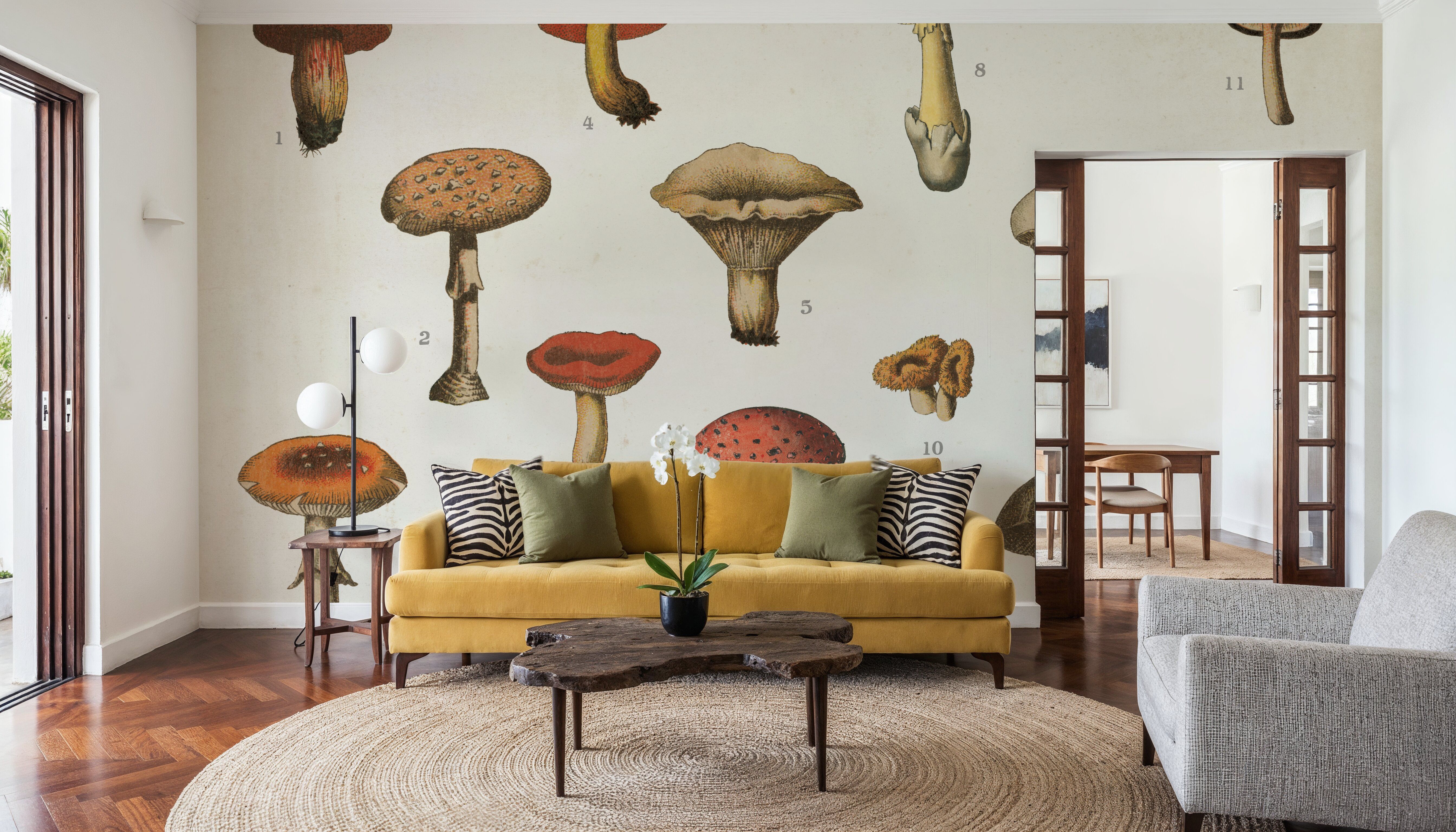 Mushroom Chart I light, Wallpaper