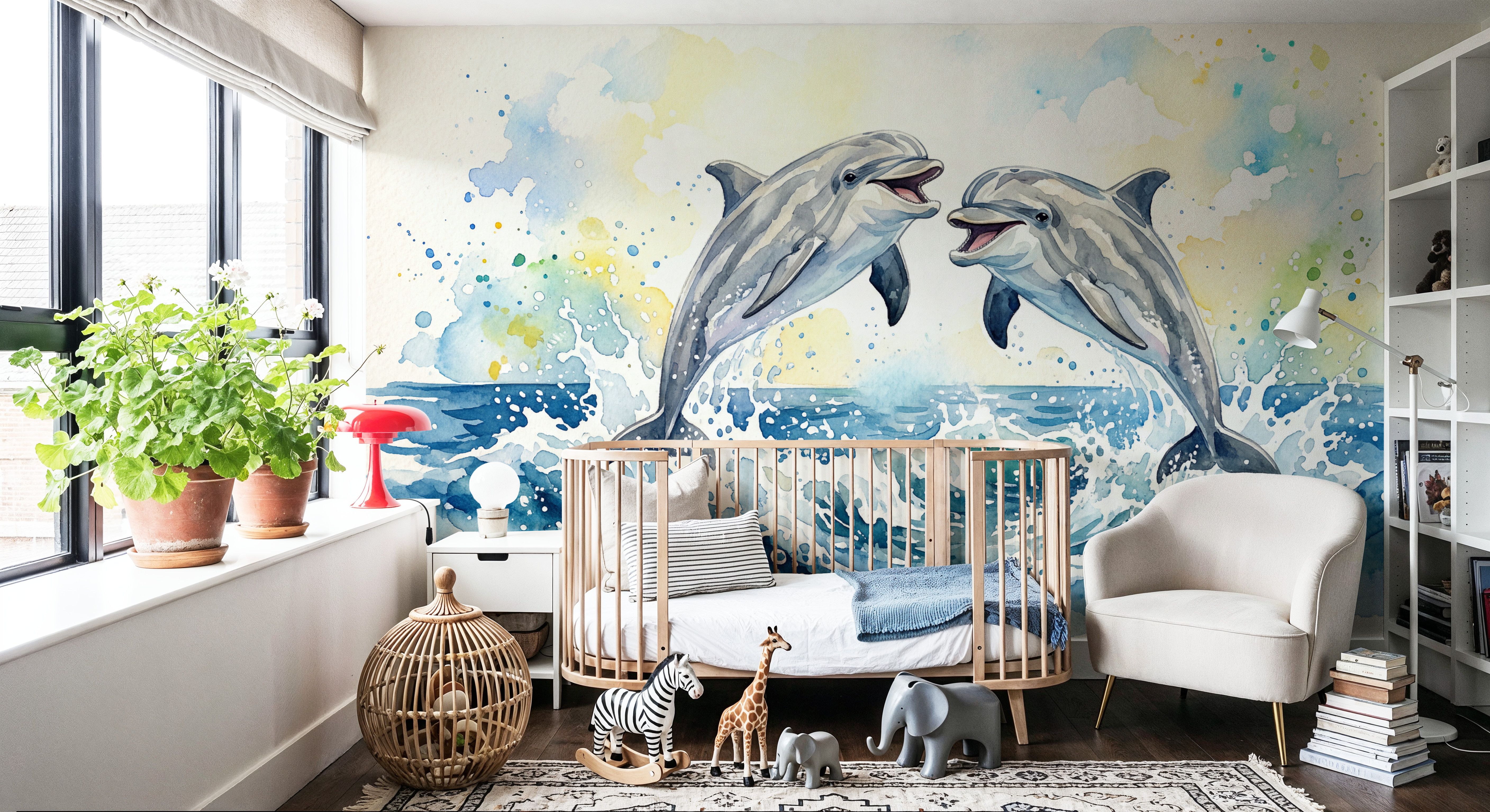 Dolphins II - Watercolor Spirit Animals Series