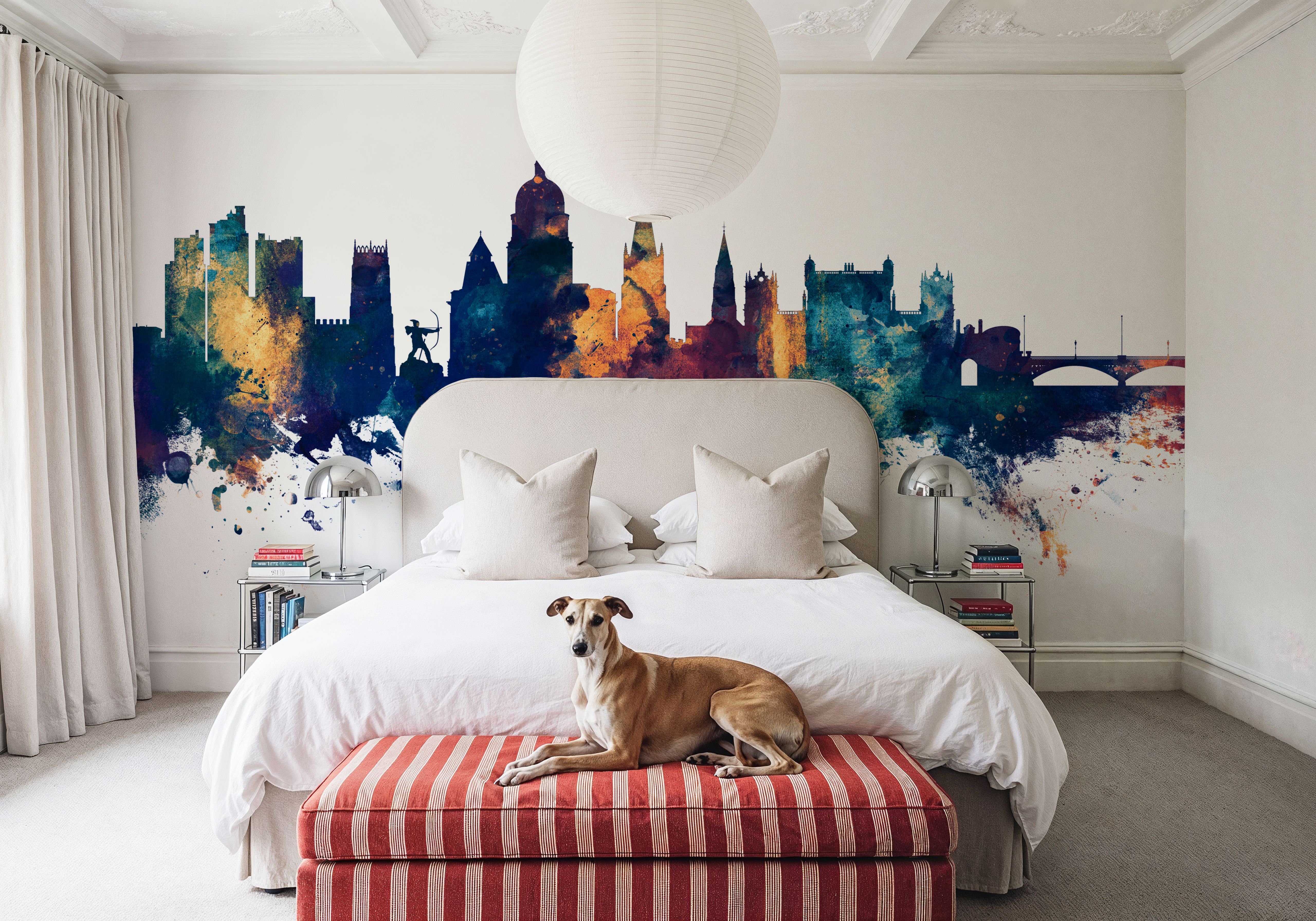 Nottingham England Skyline Blue & Bronze