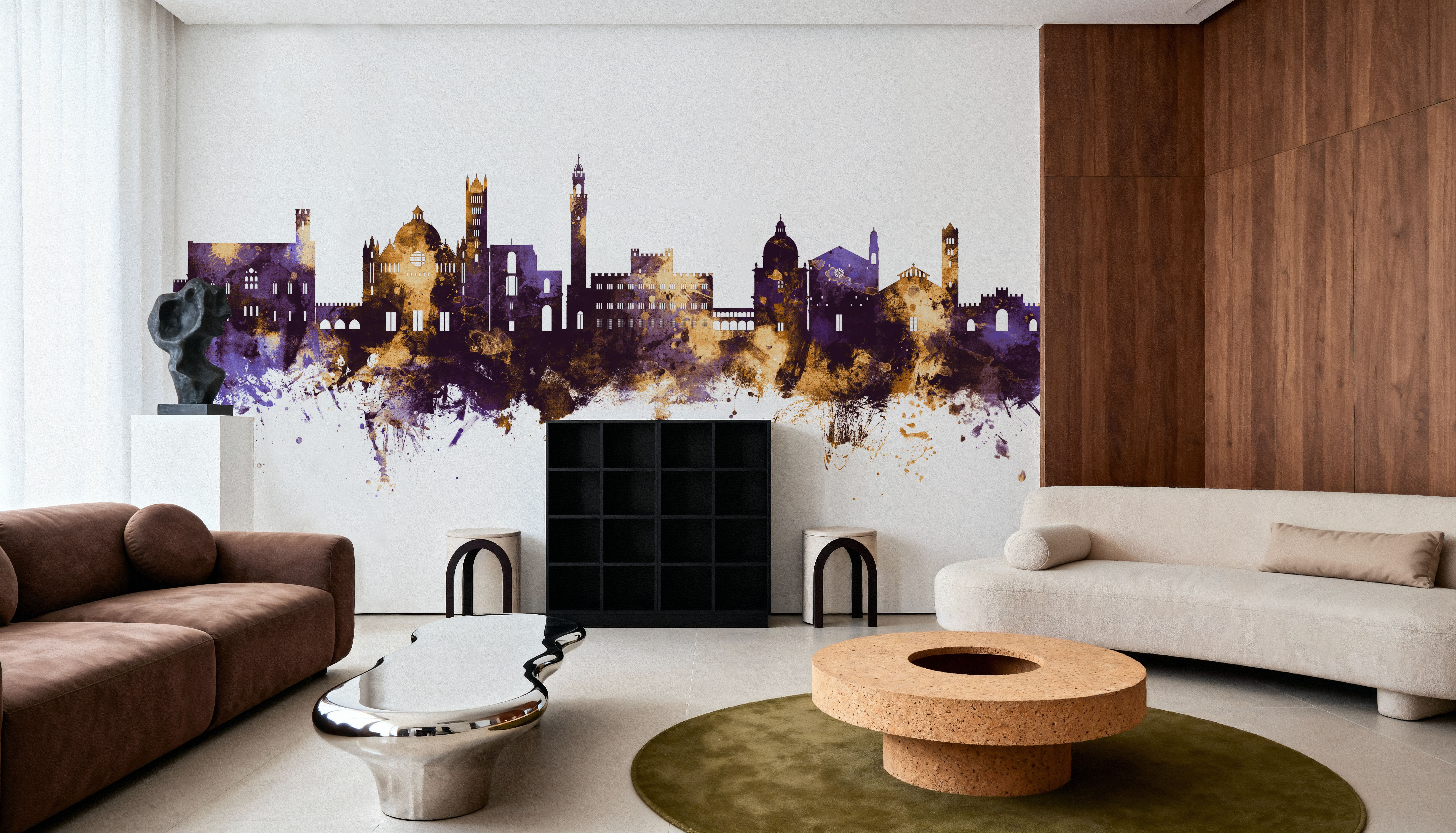 Siena Italy Skyline Purple & Gold