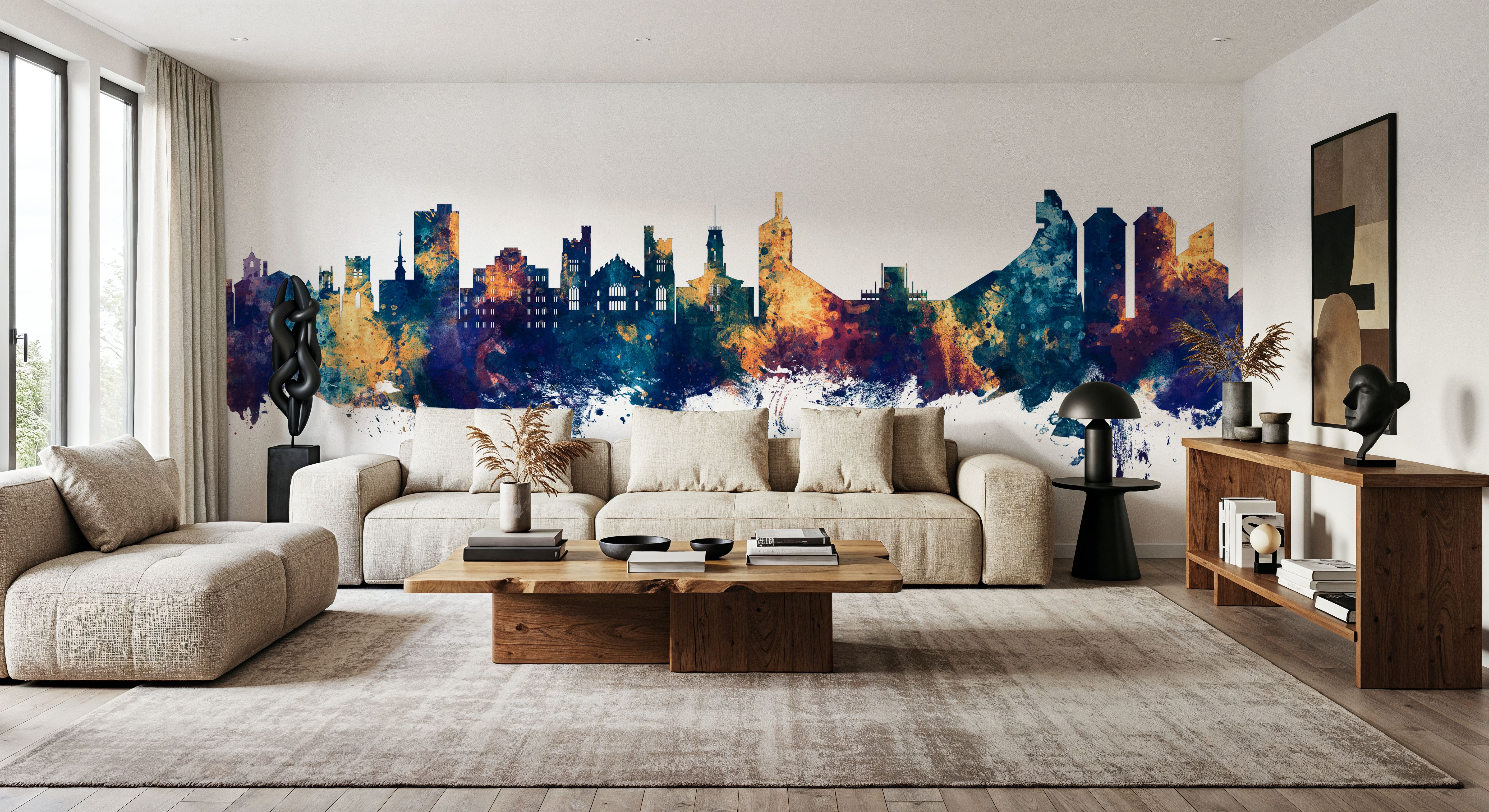 Boulder Colorado Skyline Blue & Bronze