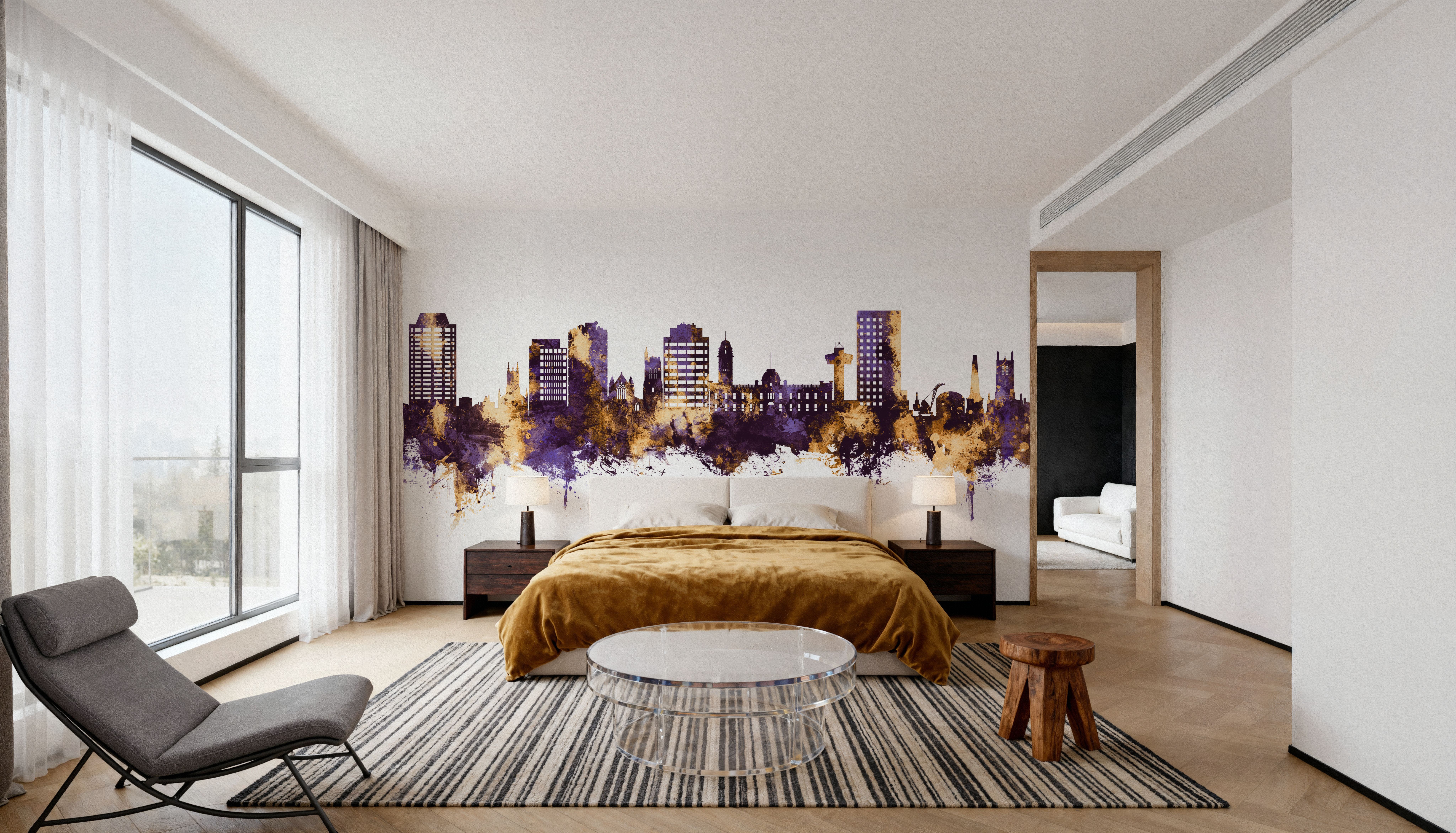 Hobart Australia Skyline Purple & Gold