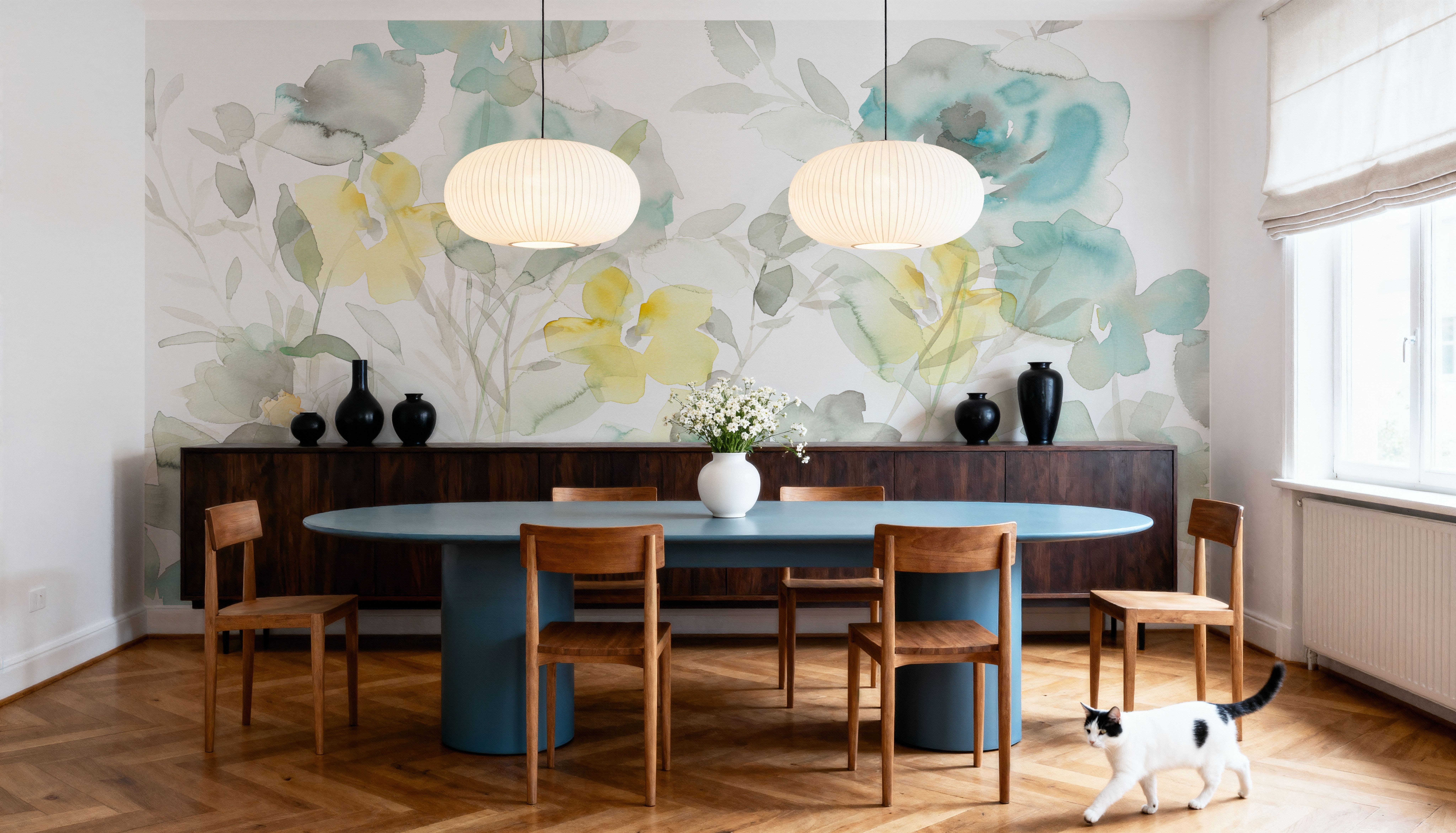 Aqua Roses Shadows, Carte da parati