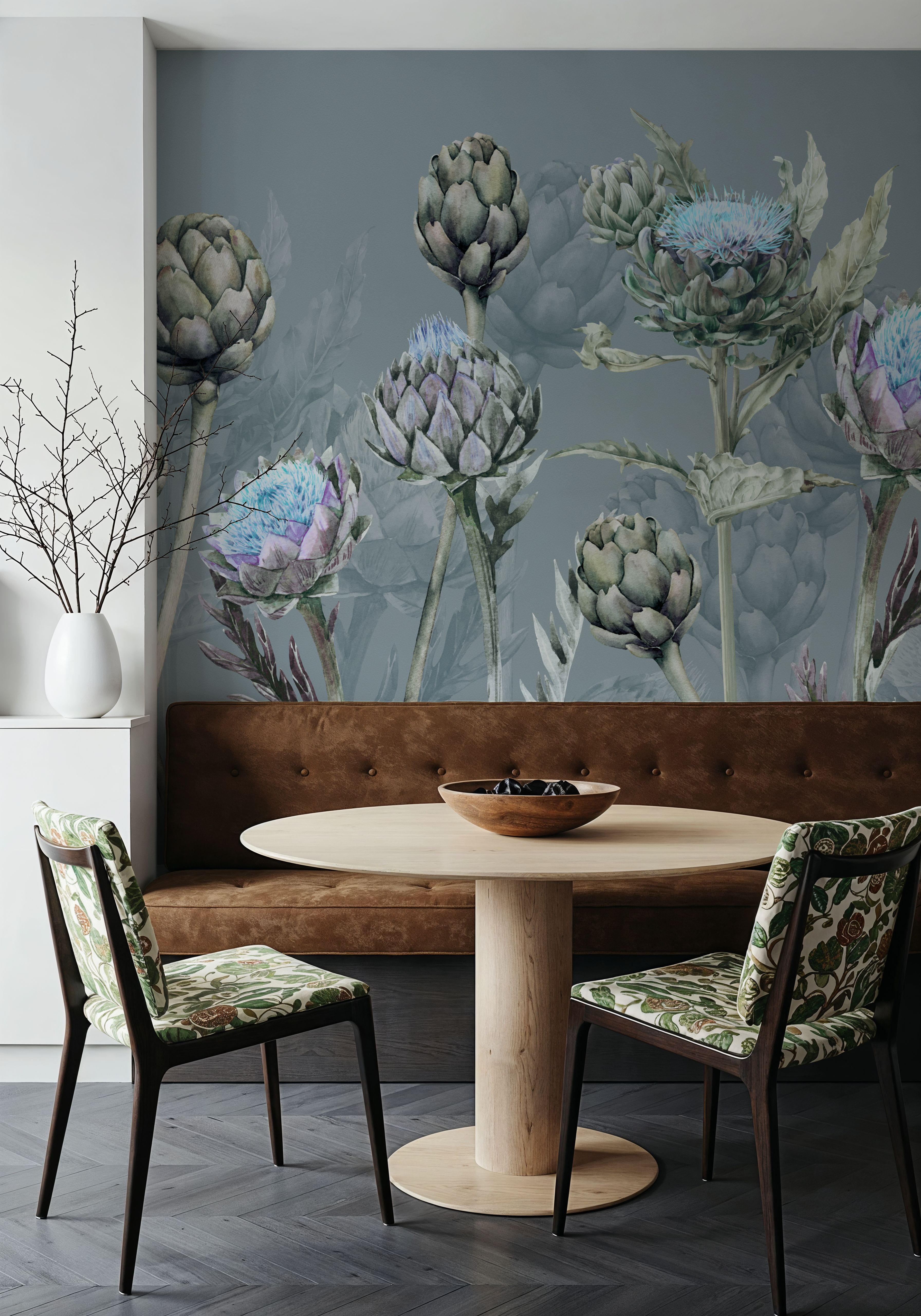 Artichoke Blooms, French Blue