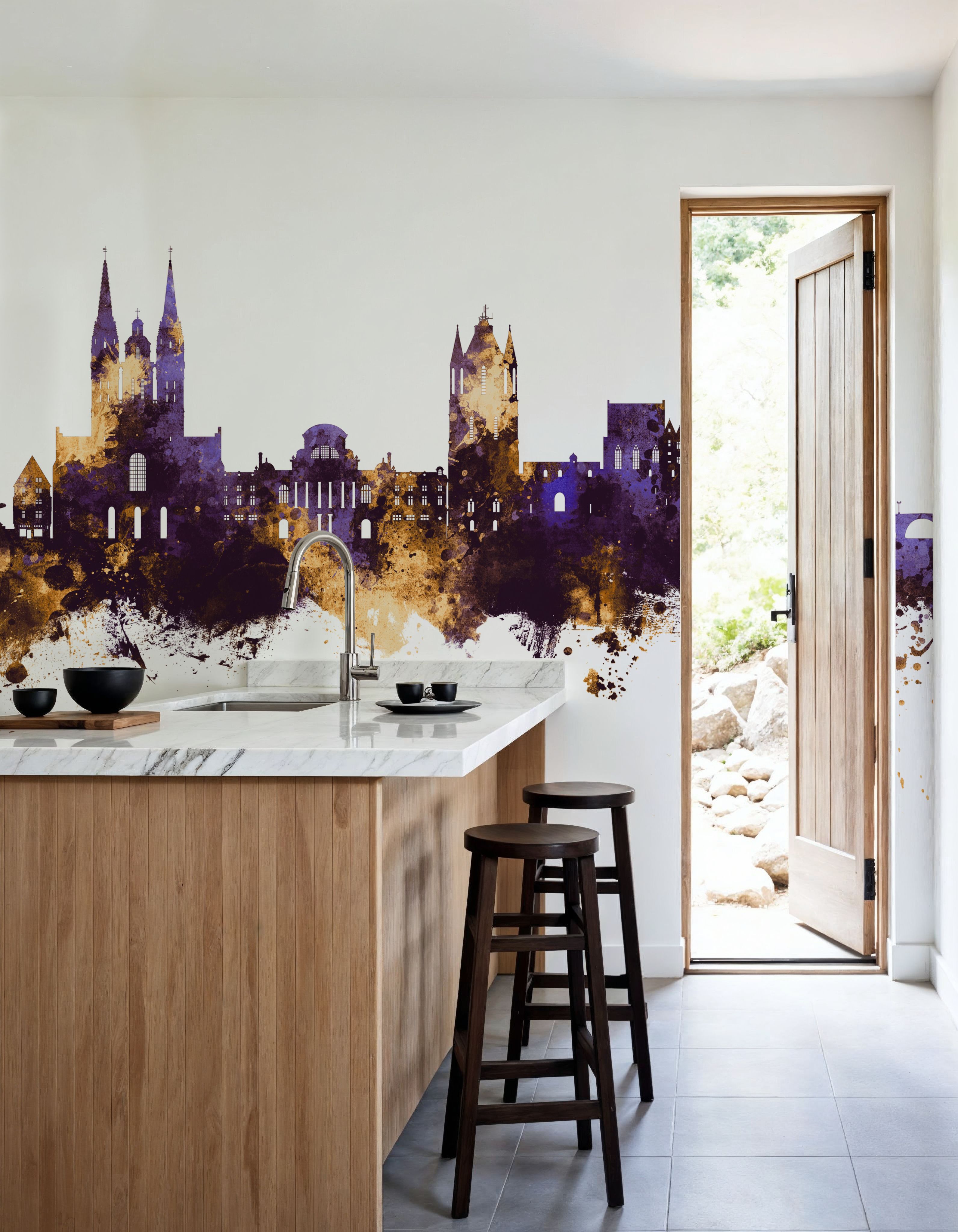 Angers France Skyline Puple & Gold