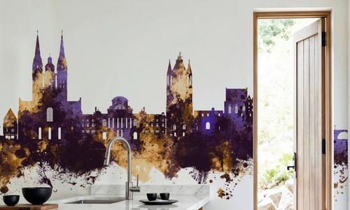 Angers France Skyline Puple & Gold