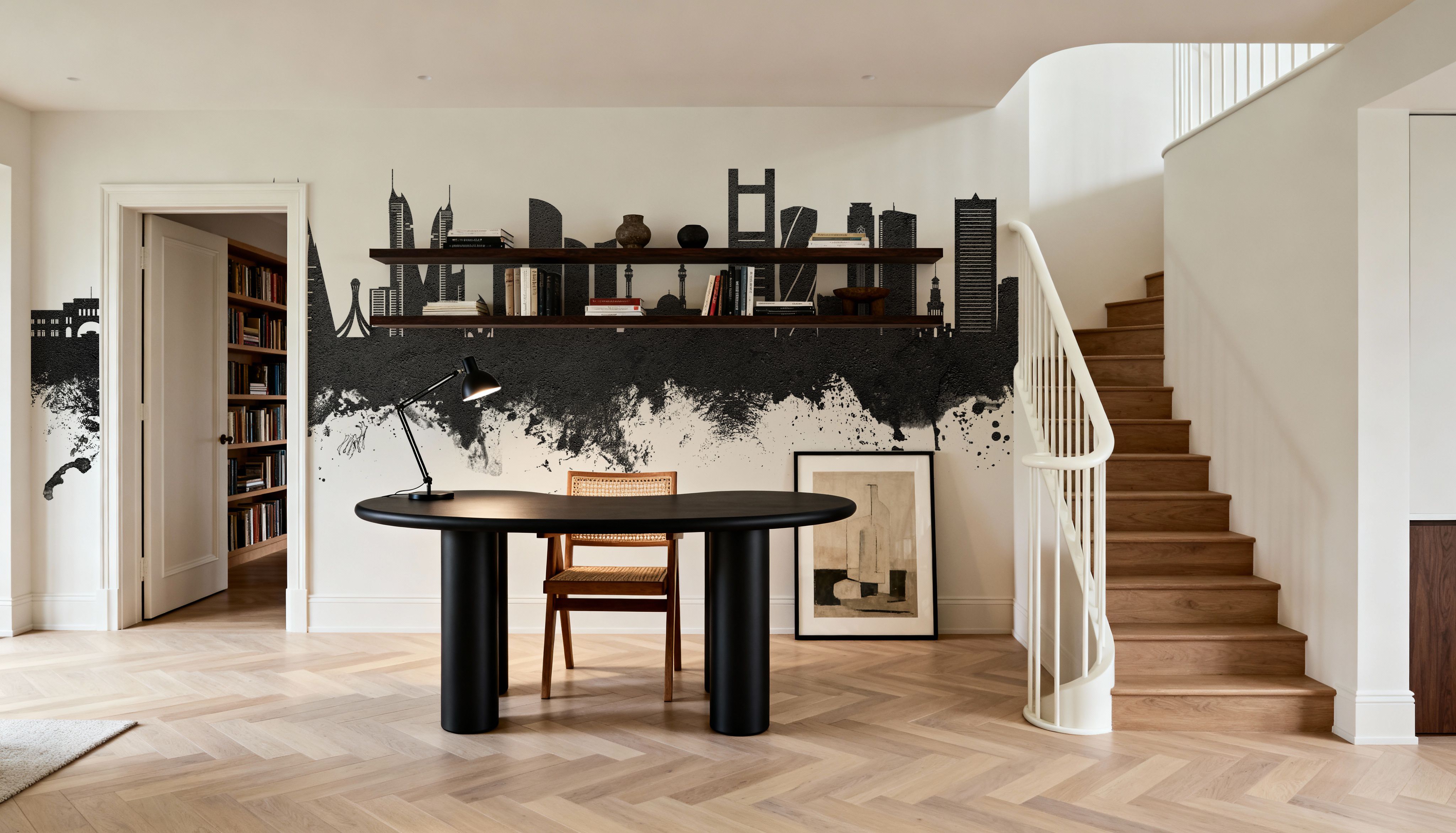 Manama Skyline Black & White, Wallpaper