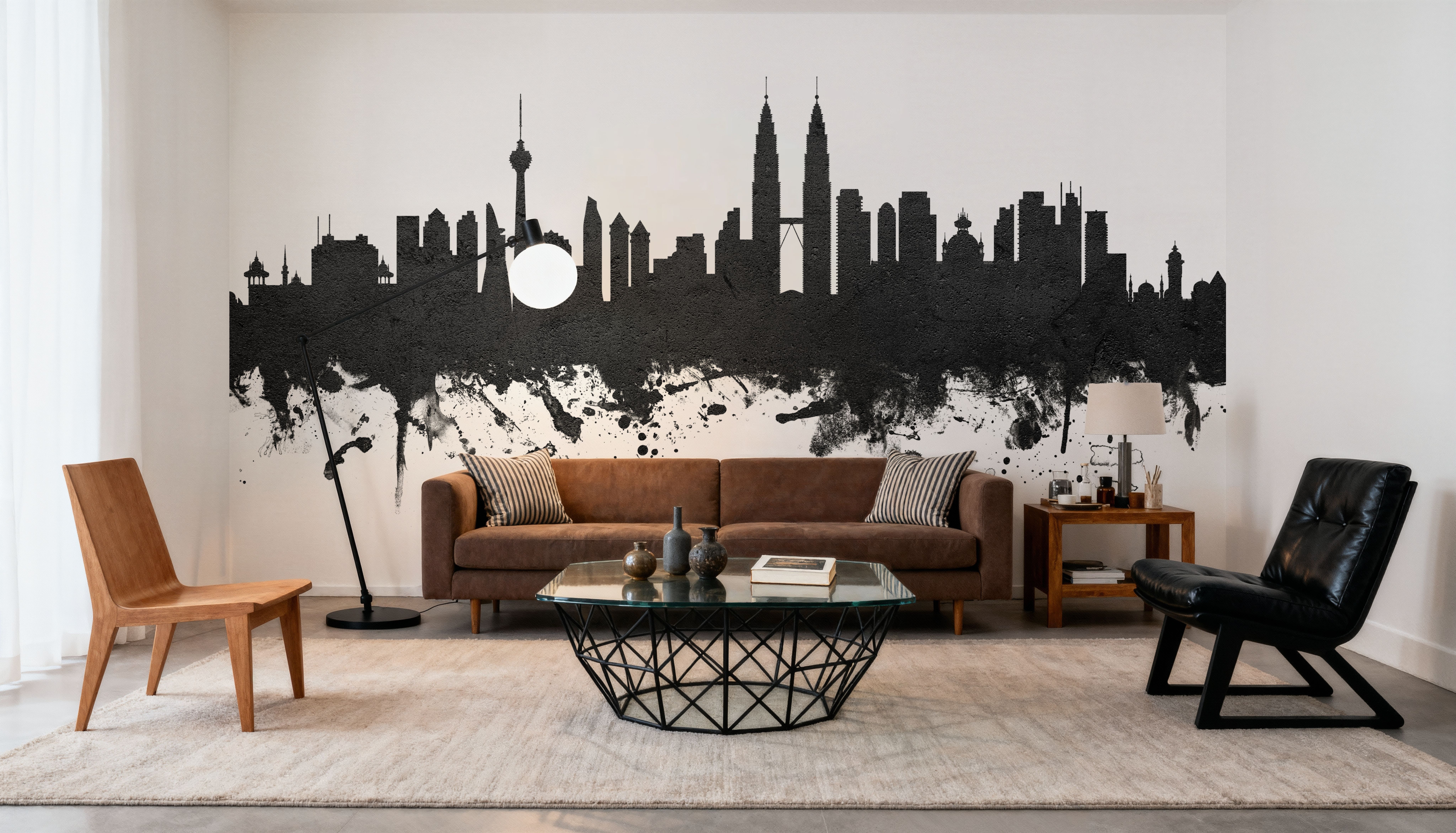 Kuala Lumpur Skyline Black & White