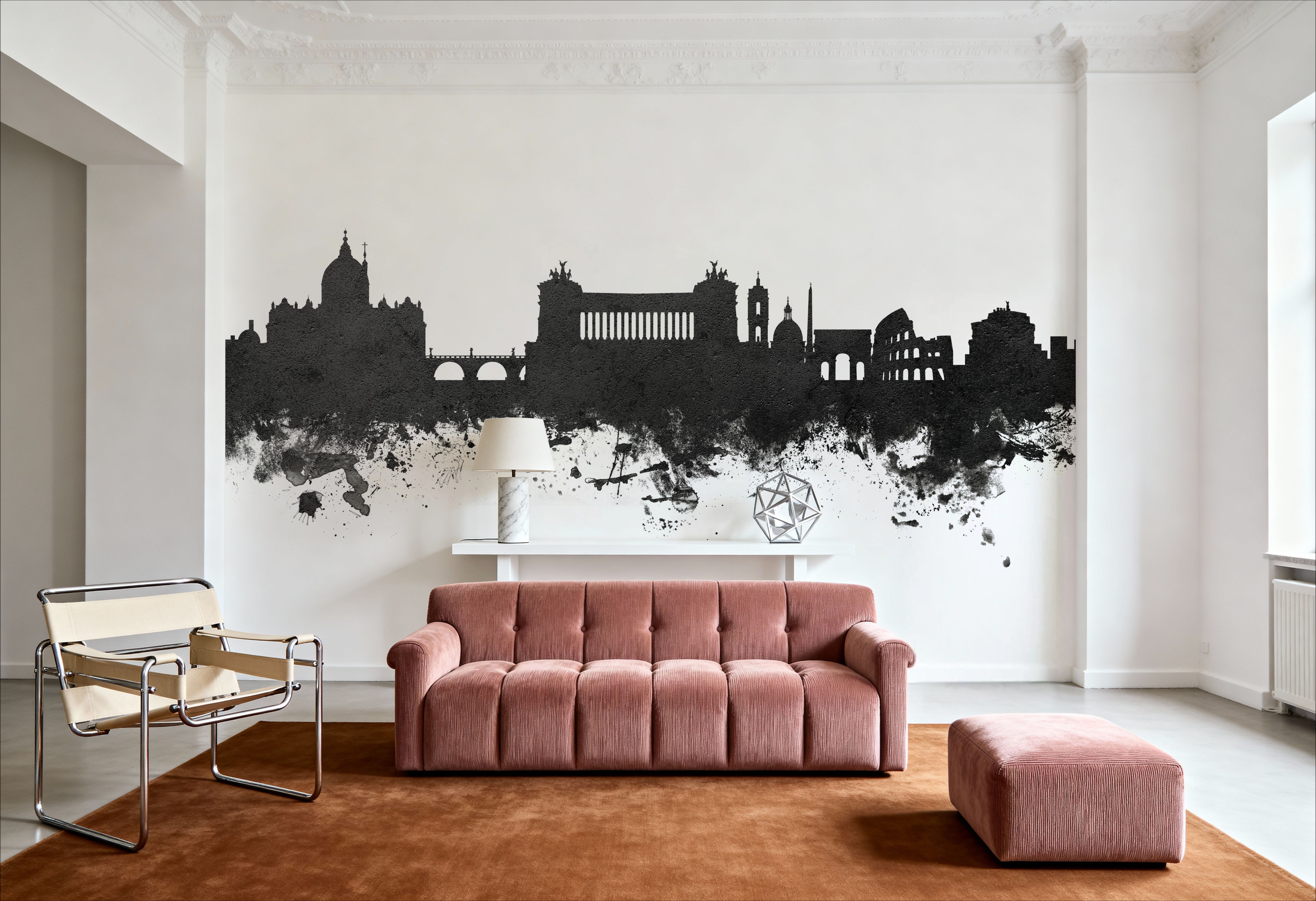 Rome Italy Skyline Black & White, Wallpaper