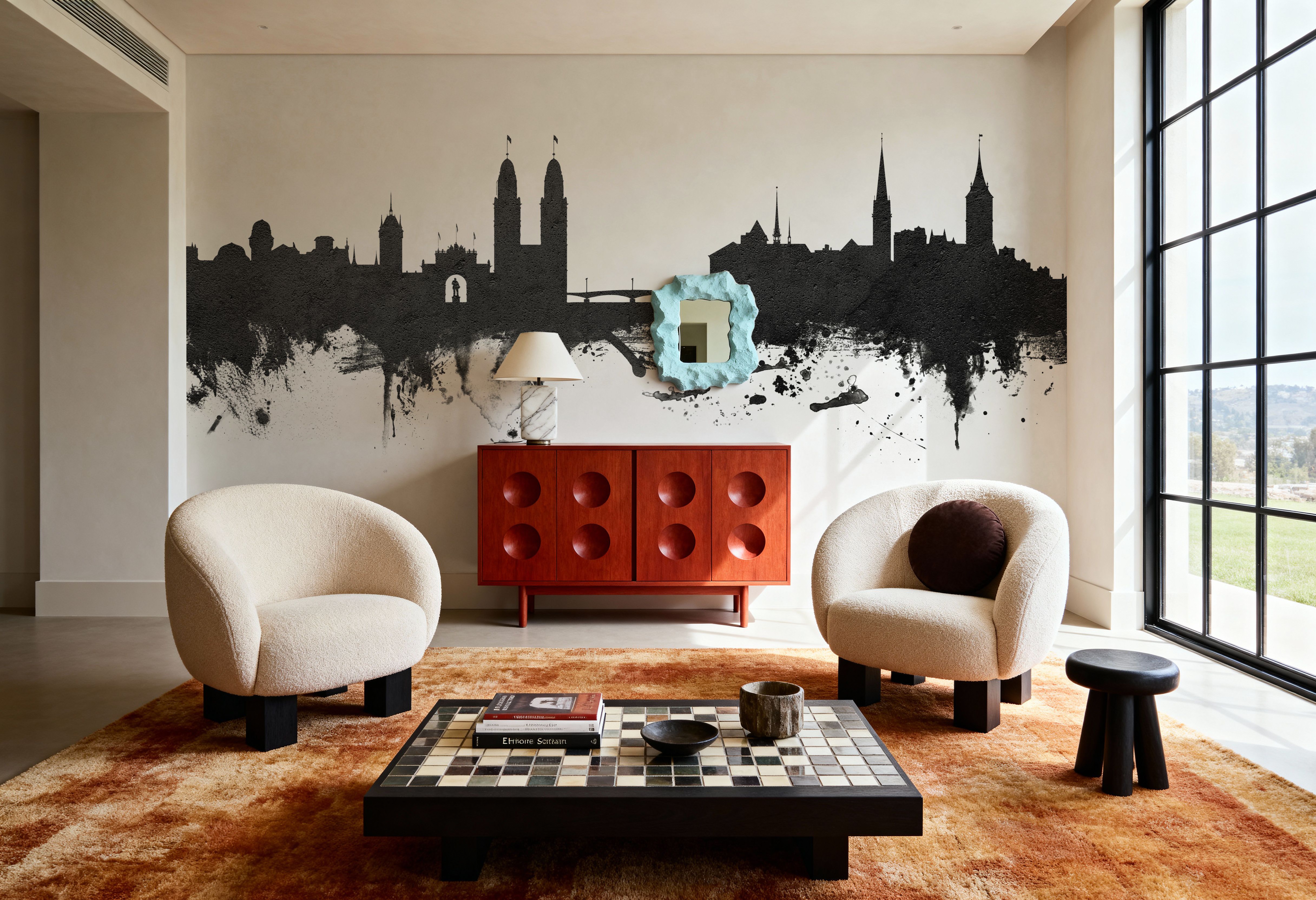 Zurich Switzerland Skyline Black & White