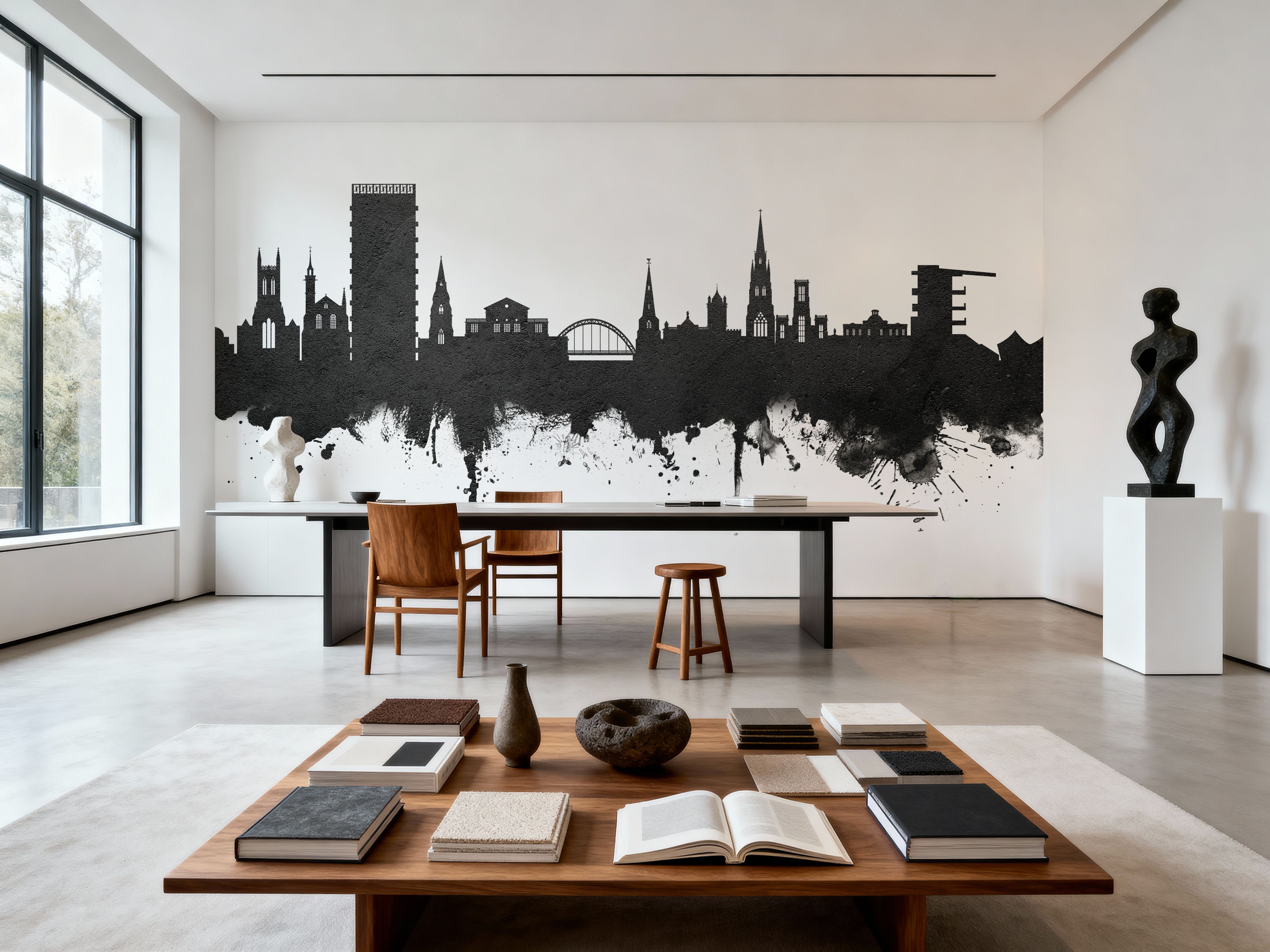 Cheltenham England Skyline Black & White