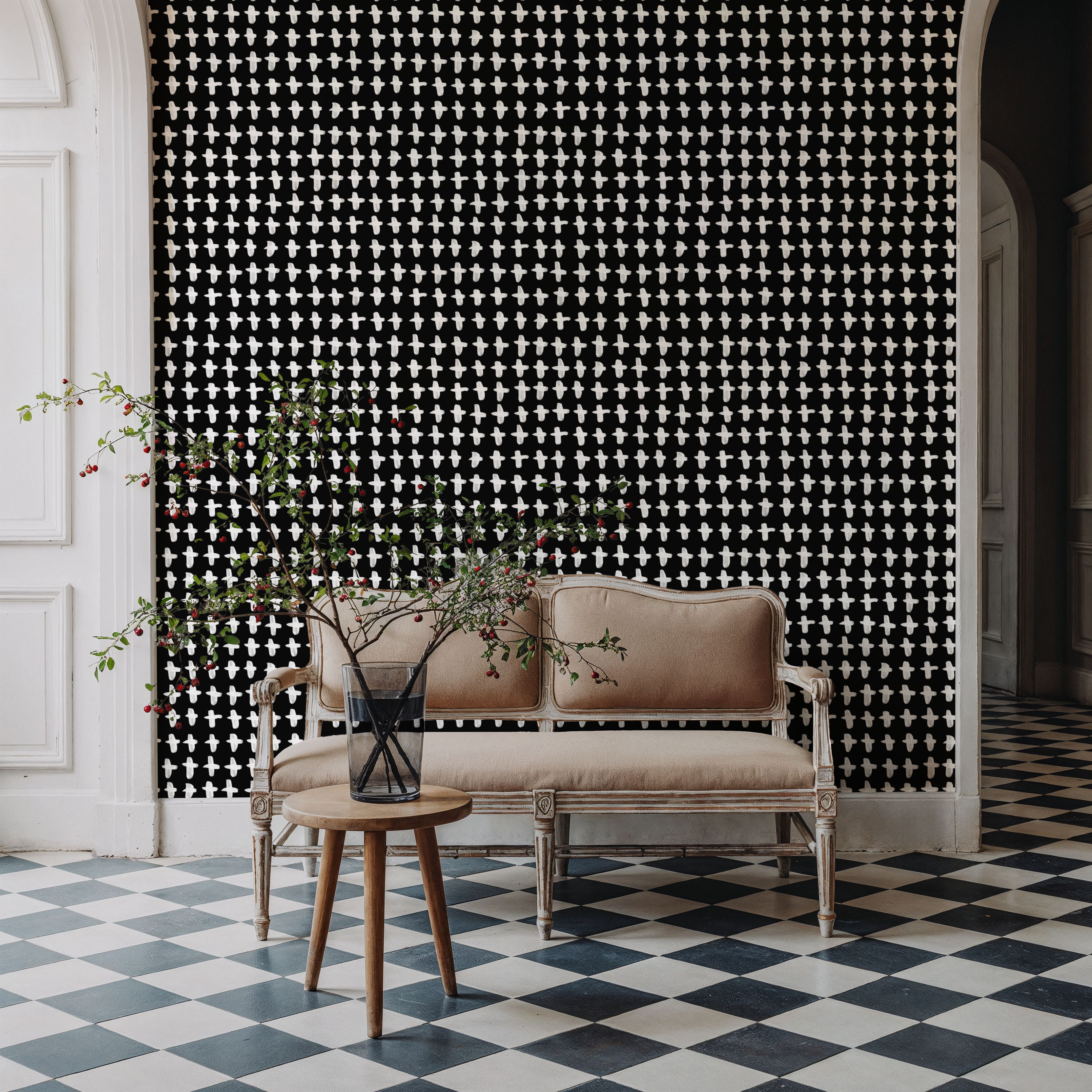 Doodle Crosses Black