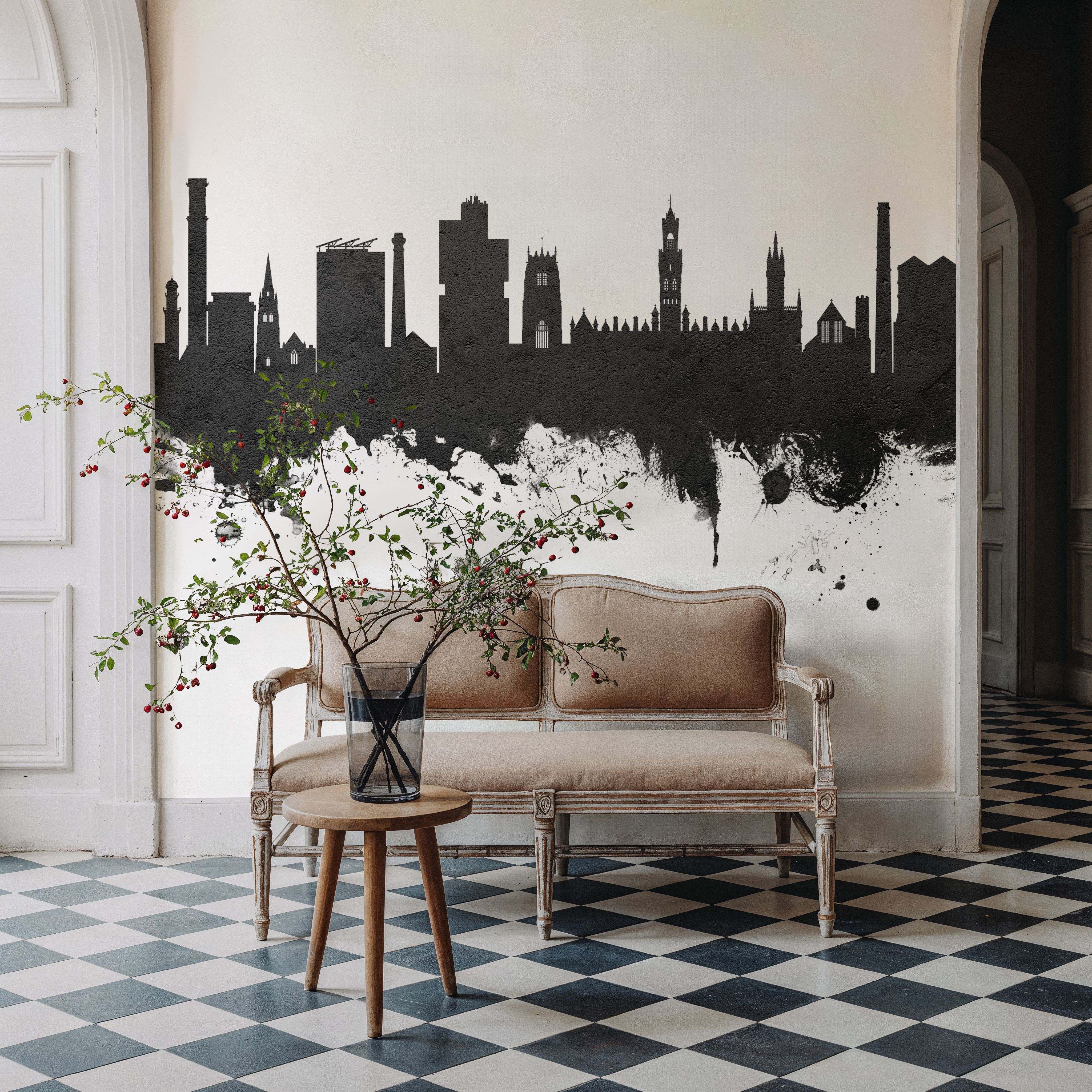 Bradford England Skyline Black & White