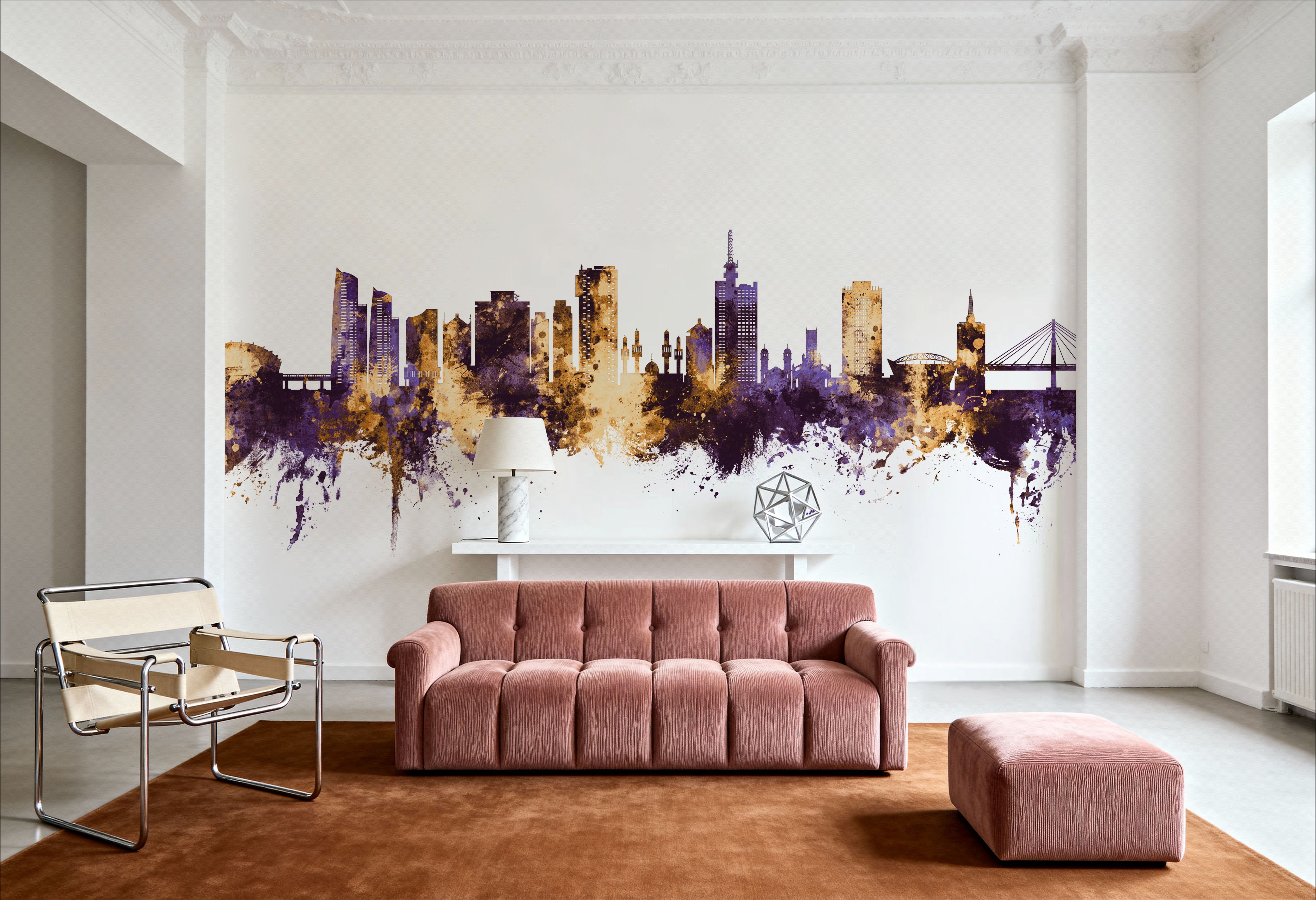 Lagos Nigeria Skyline Purple & Gold