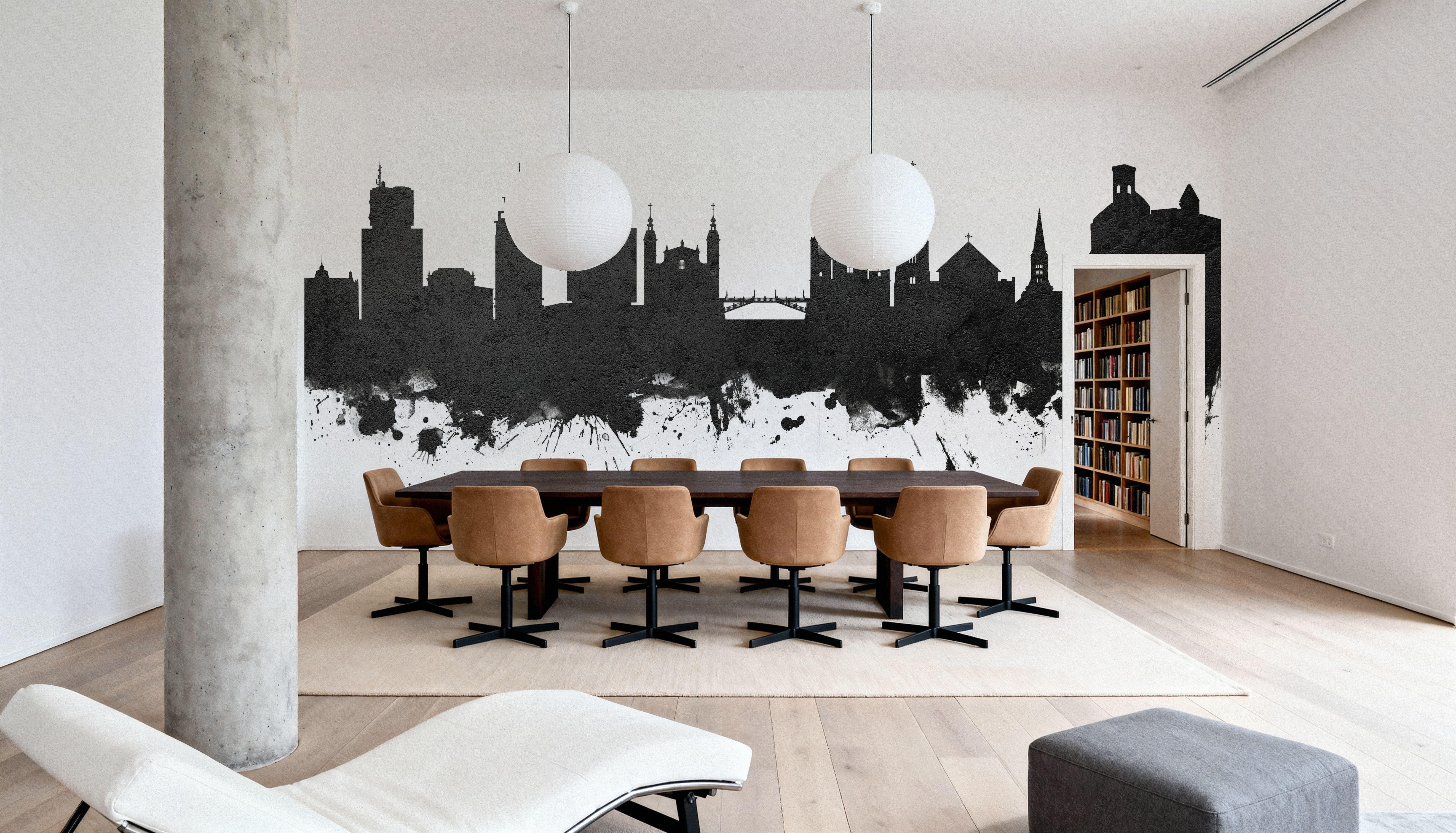 Ljubljana Slovenia Skyline Black & White