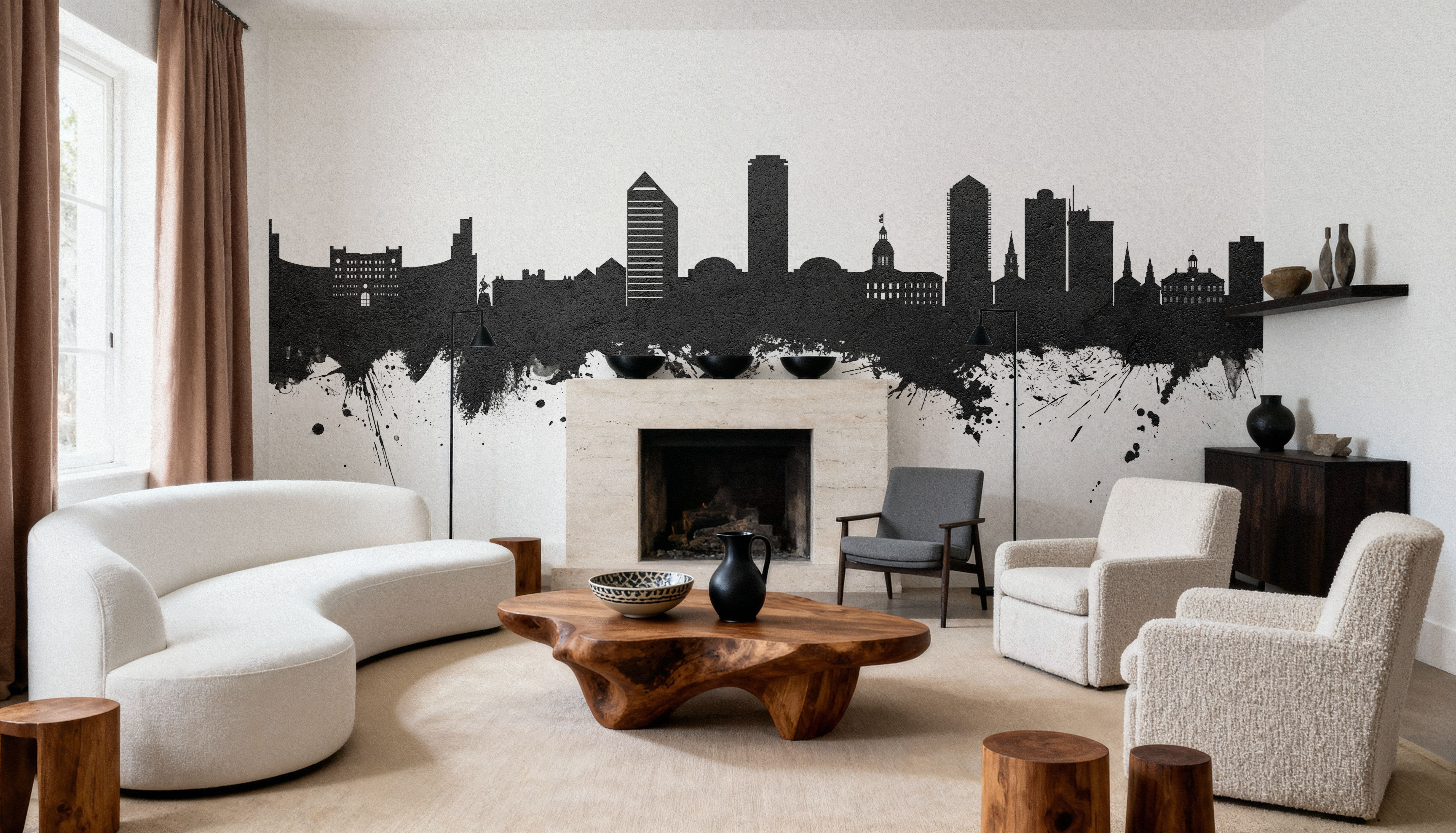 Tallahassee Florida Skyline Black & White