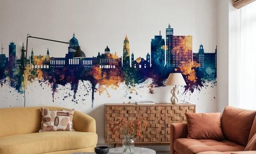 Havana Cuba Skyline Blue & Bronze