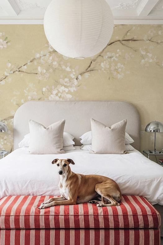 White Cherry Blossoms I Linen