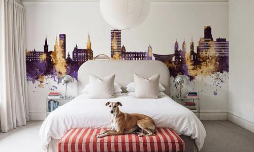 Wuppertal Germany Skyline Purple & Gold