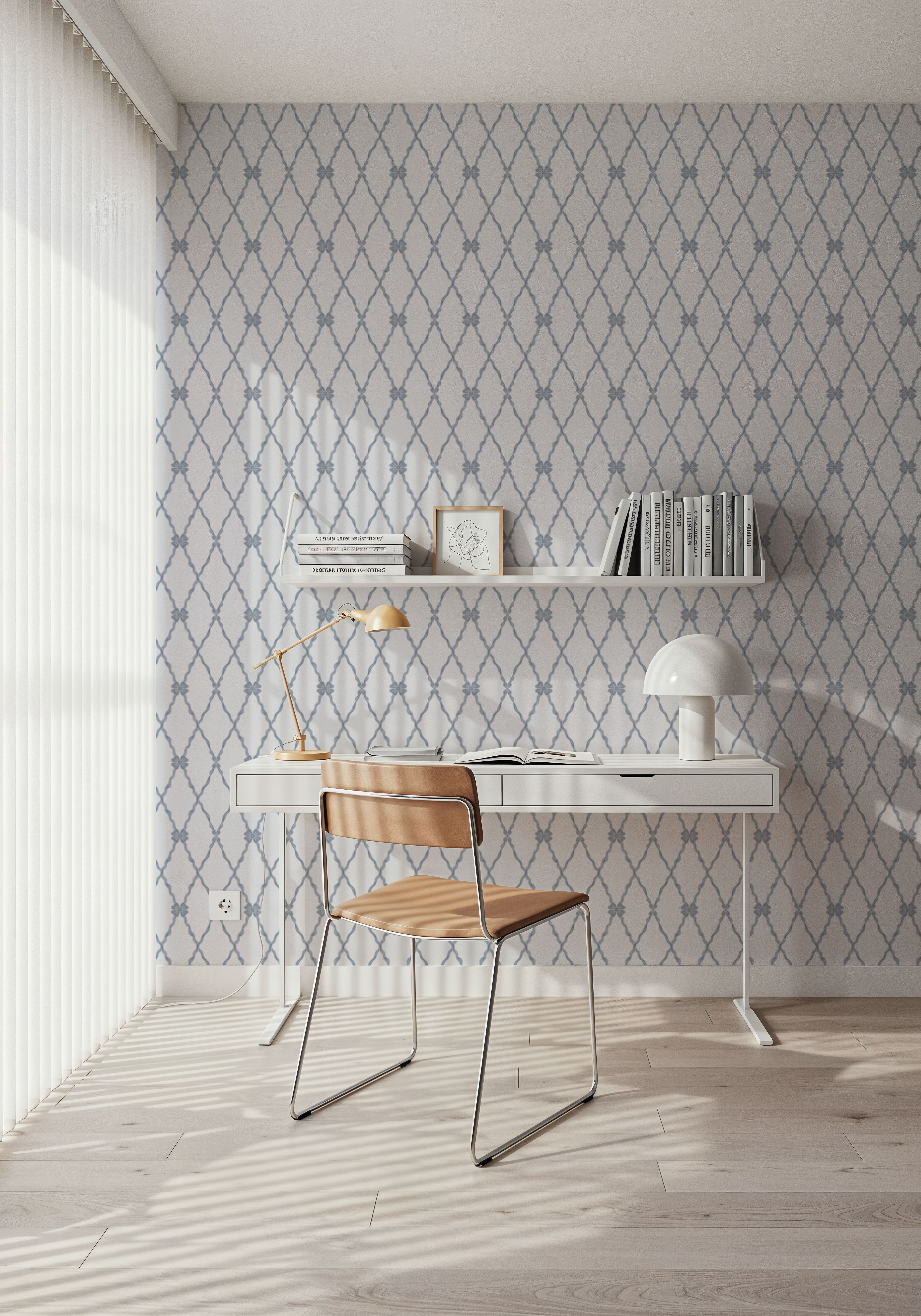 French Country Style Argyle, Grey Blue