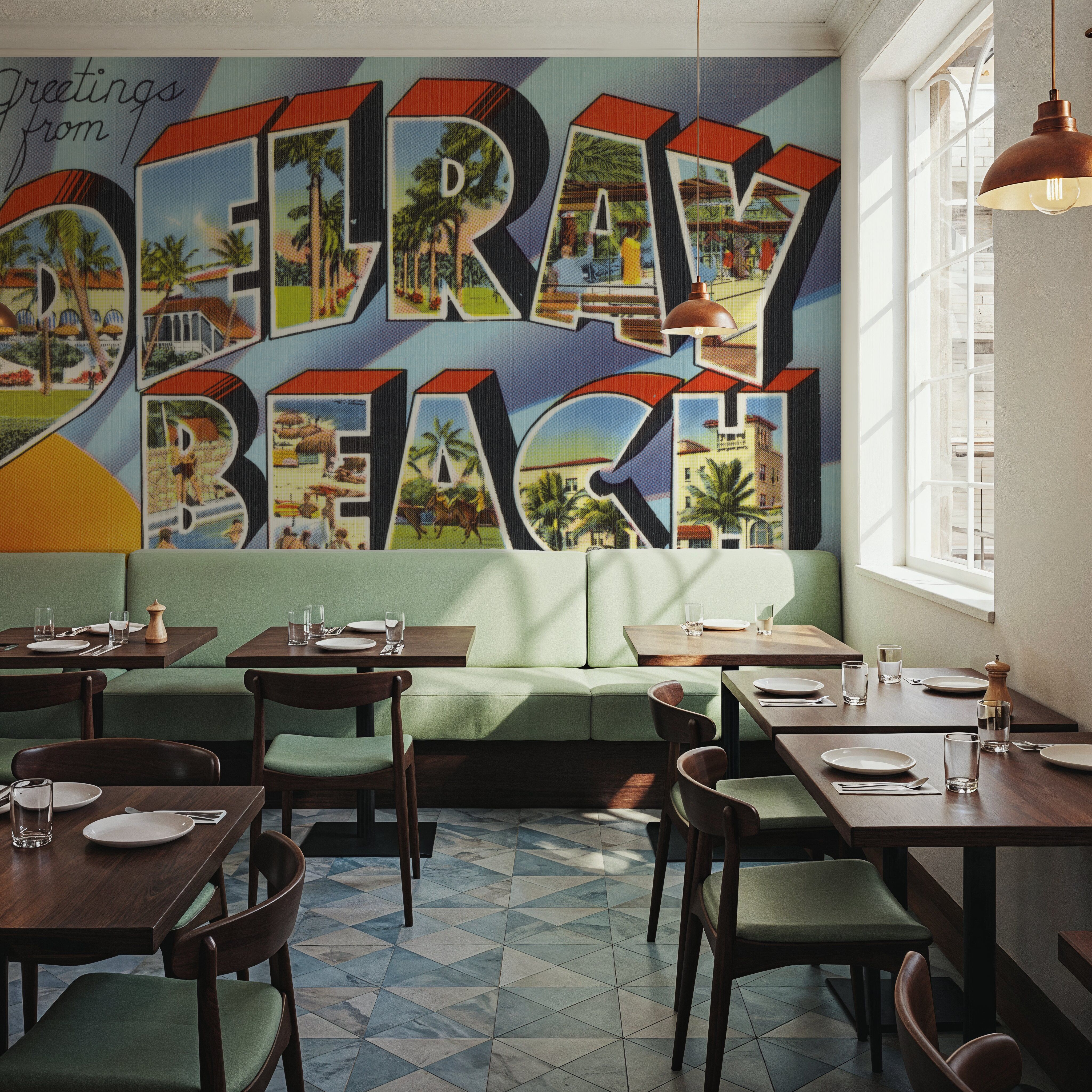 Greetings from Delray Beach - Screenprint Postcard