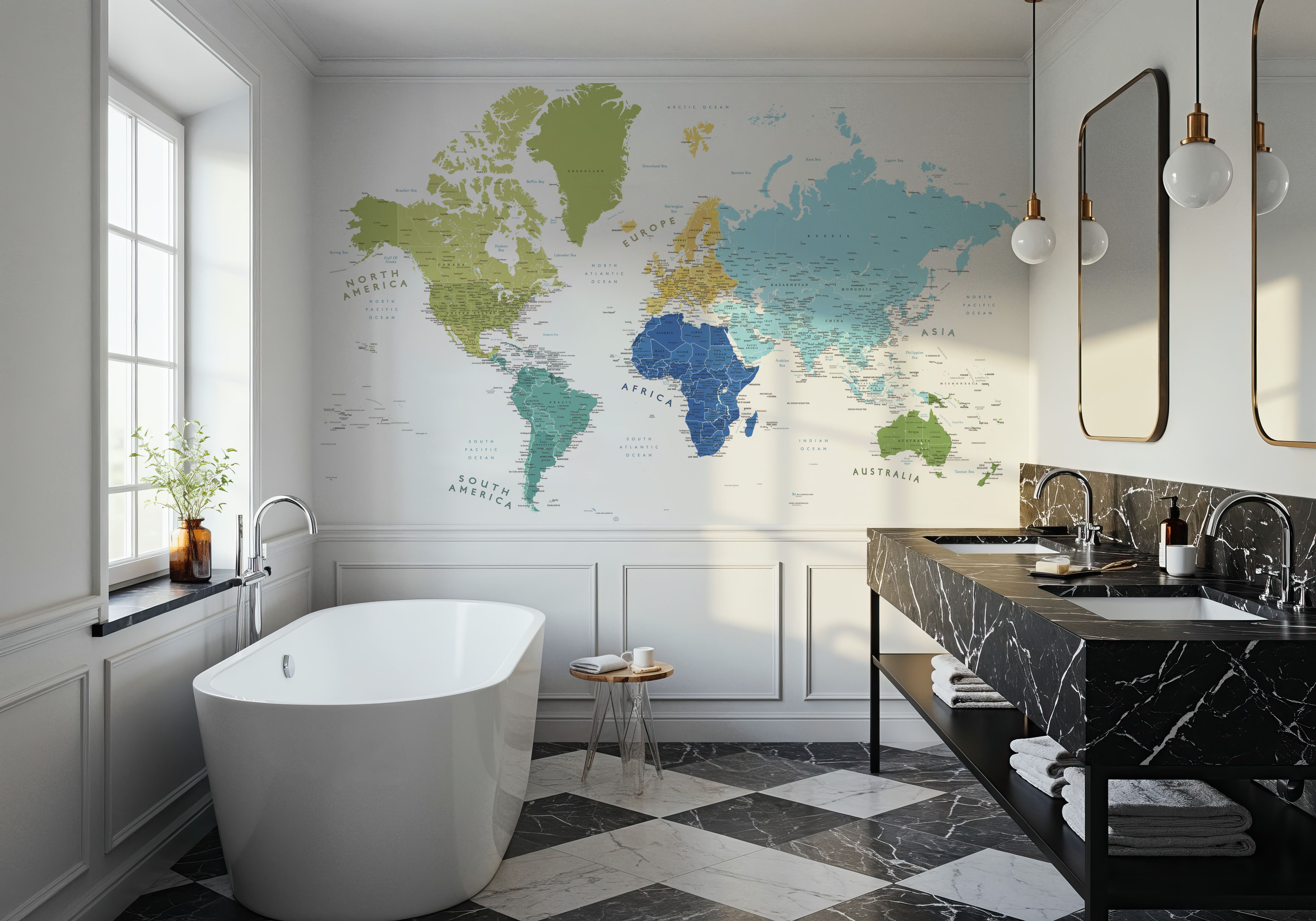 World Map Cities - Elisenda