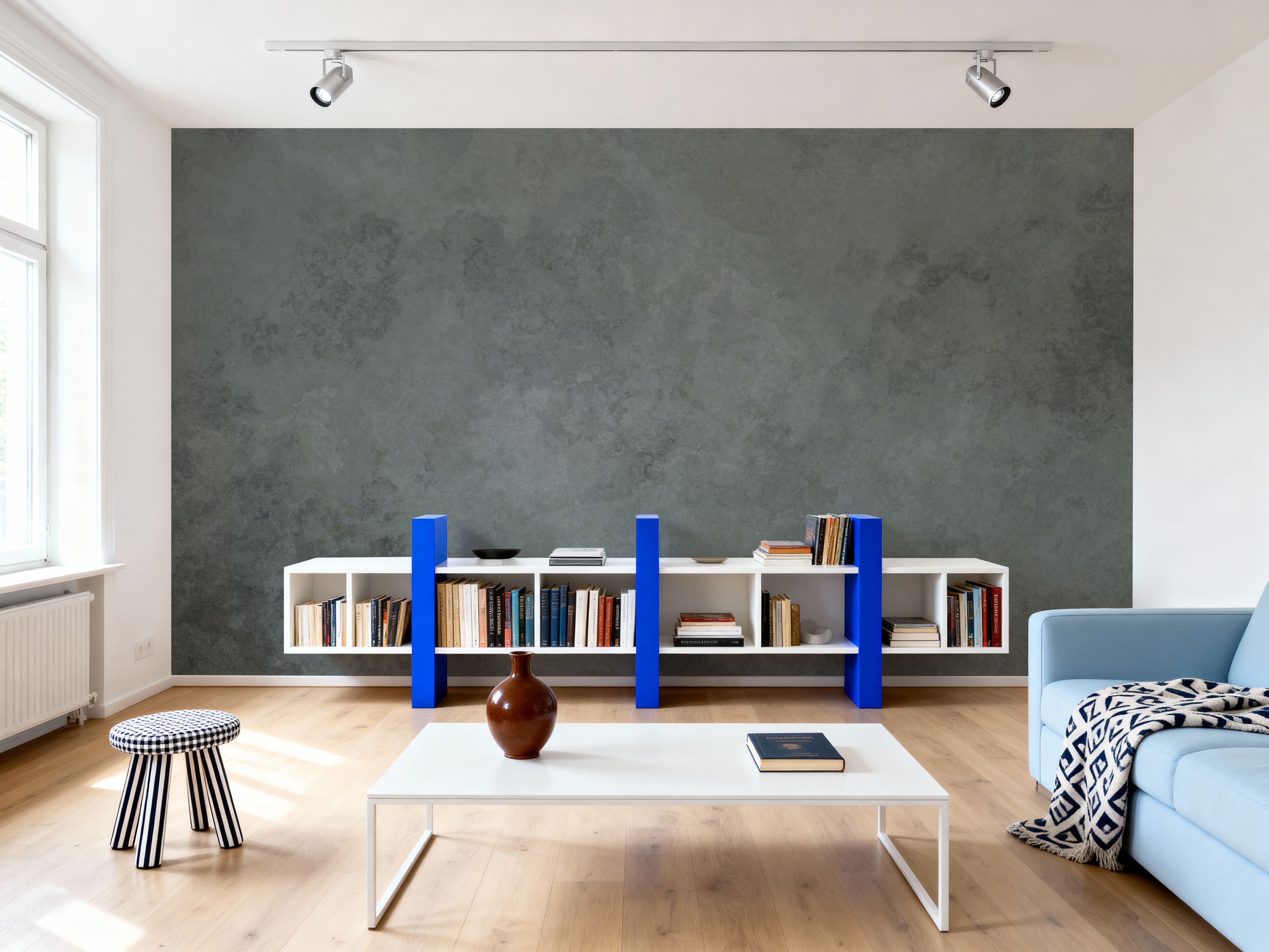 Subtle Plaster Wall, Dark Green