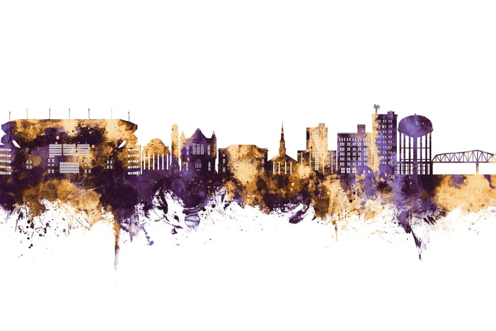 Tuscaloosa Alabama Skyline Purple & Gold