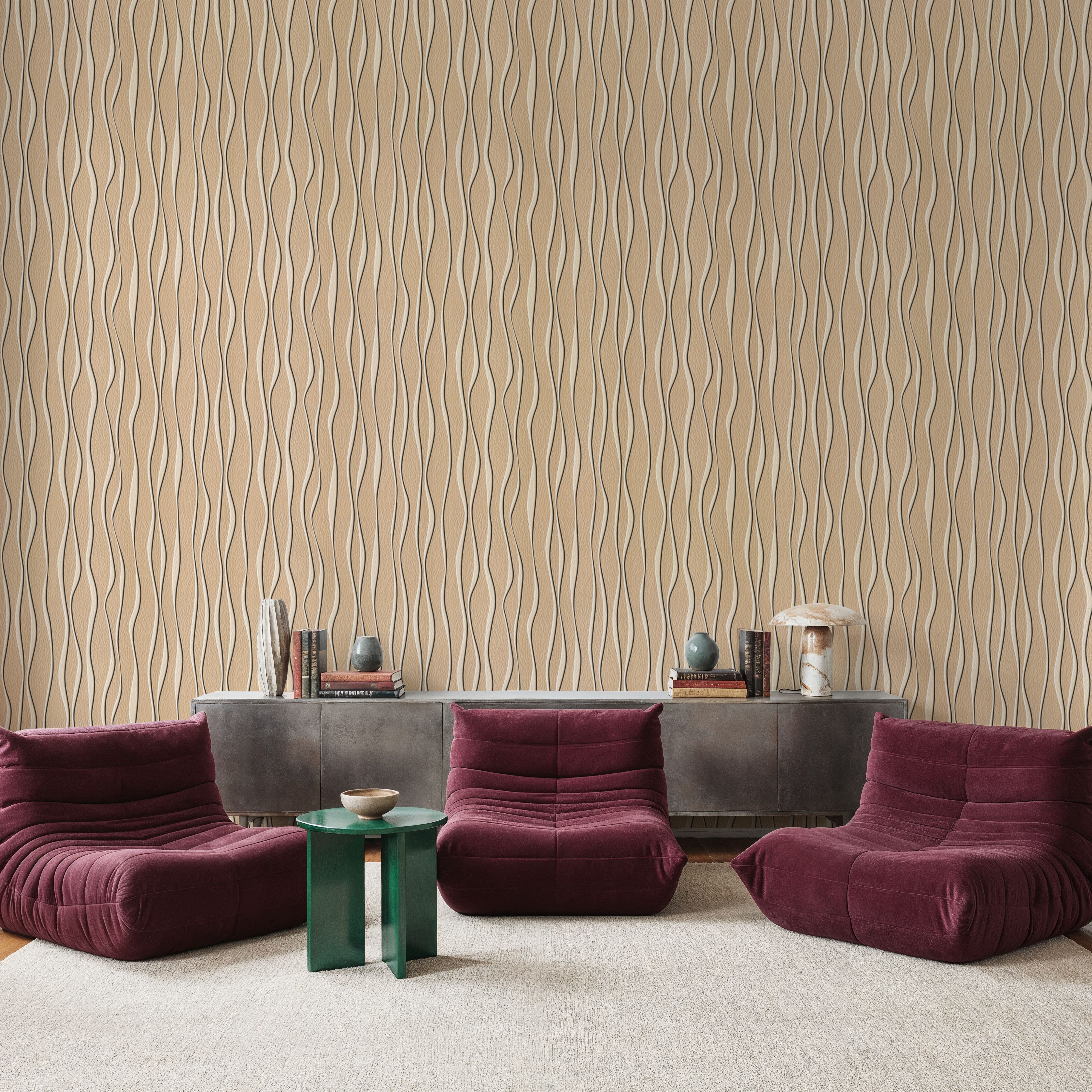 Swaying Lines, Warm Beige