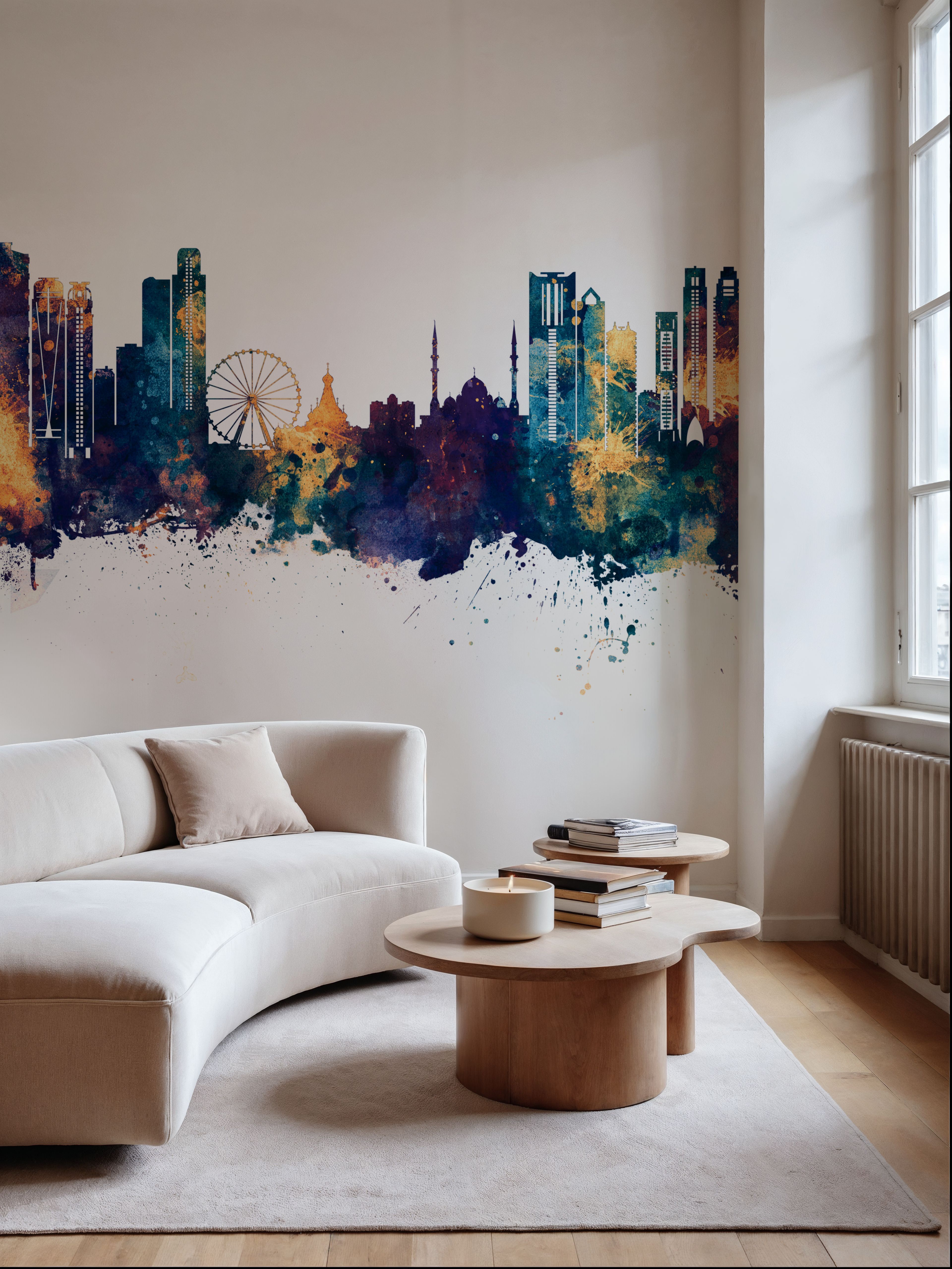 Sharjah Skyline Blue & Bronze