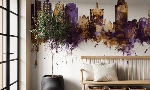 San Jose California Skyline Purple & Gold