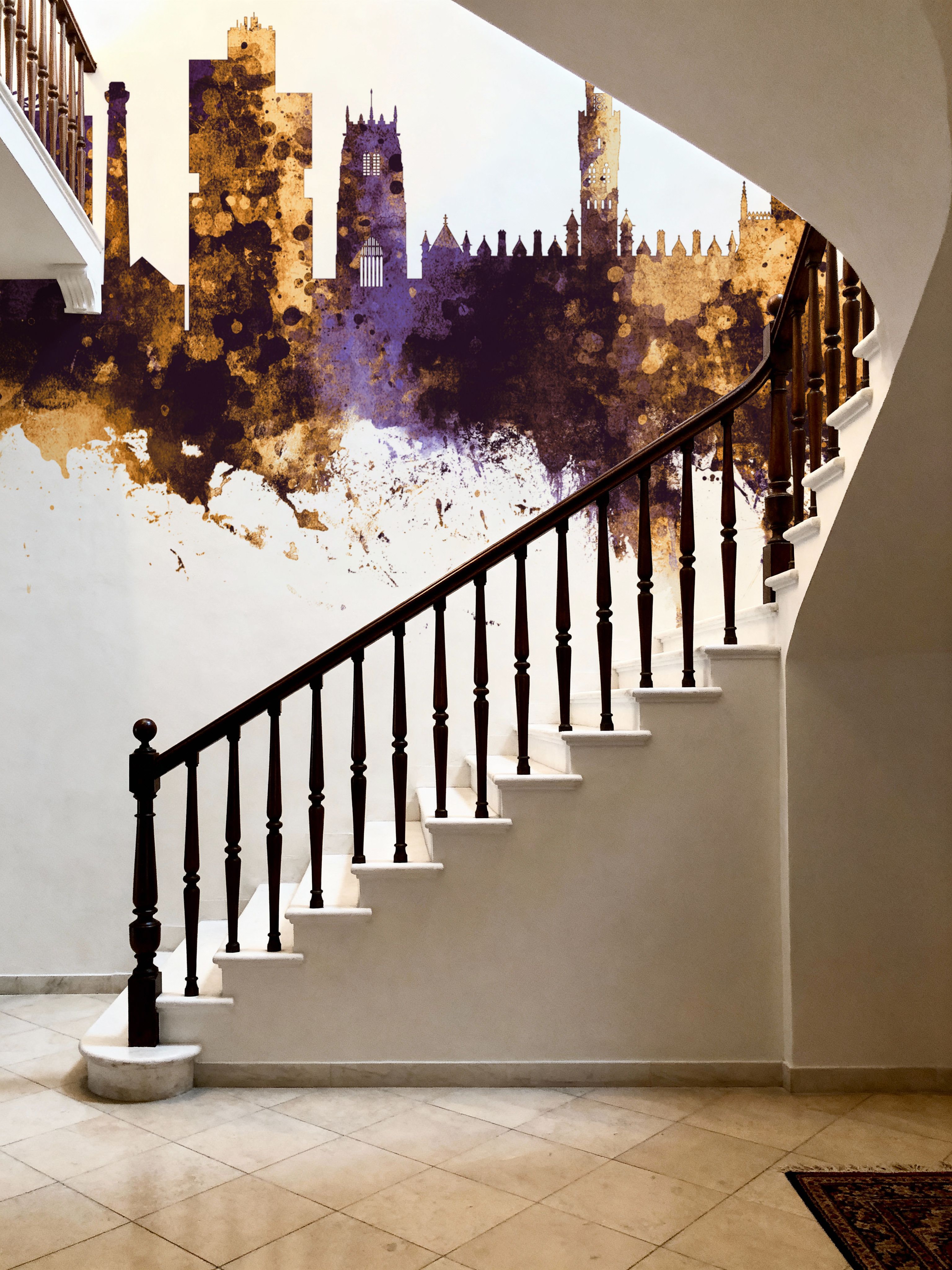 Bradford England Skyline Purple & Gold