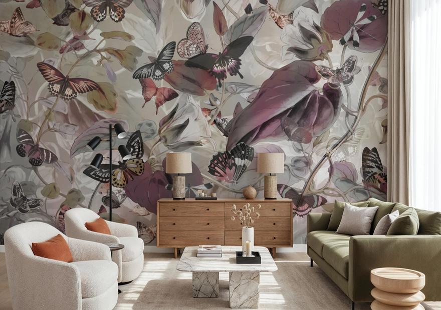 Butterfly Paradise Gray