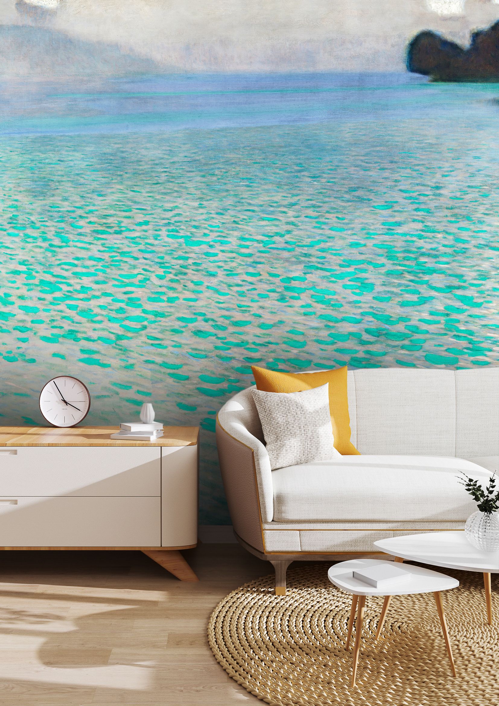 Hvar Seascape Wallpaper, Coastal Beach View Wall Mural, Peel and Stick Wallpaper, Trendy Decor cheapest Wall Paper, Amazing Mural