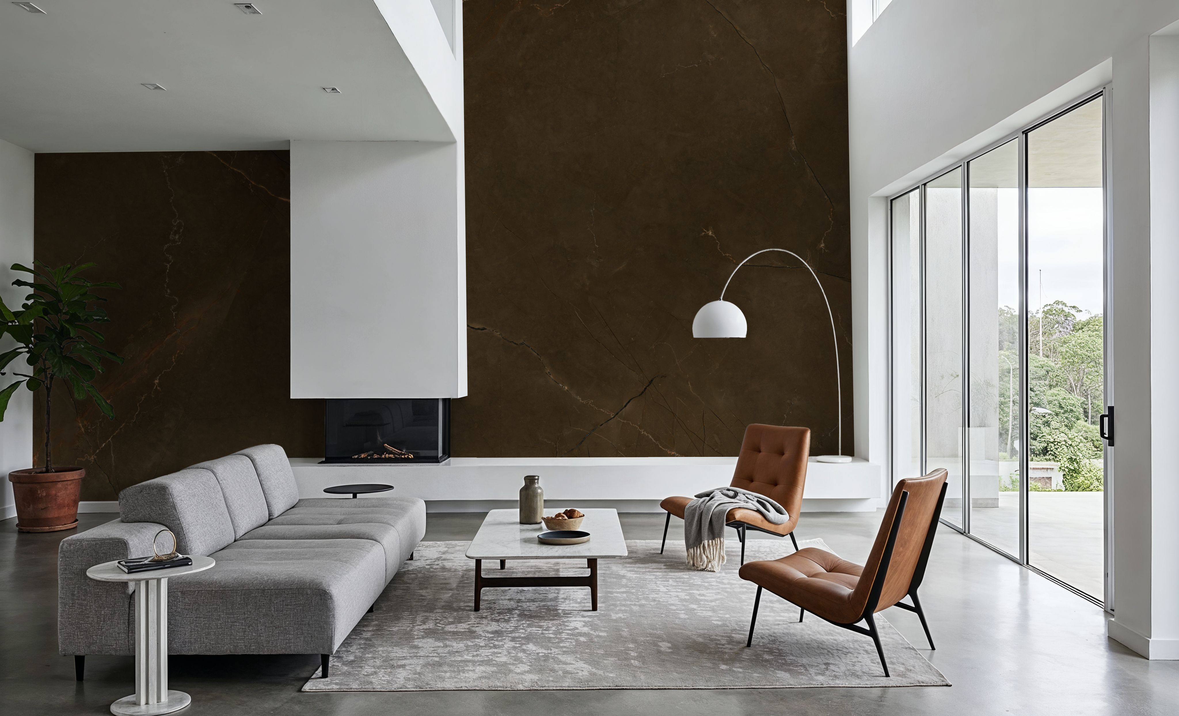 Gris Pulpis Brown Marble, Wallpaper