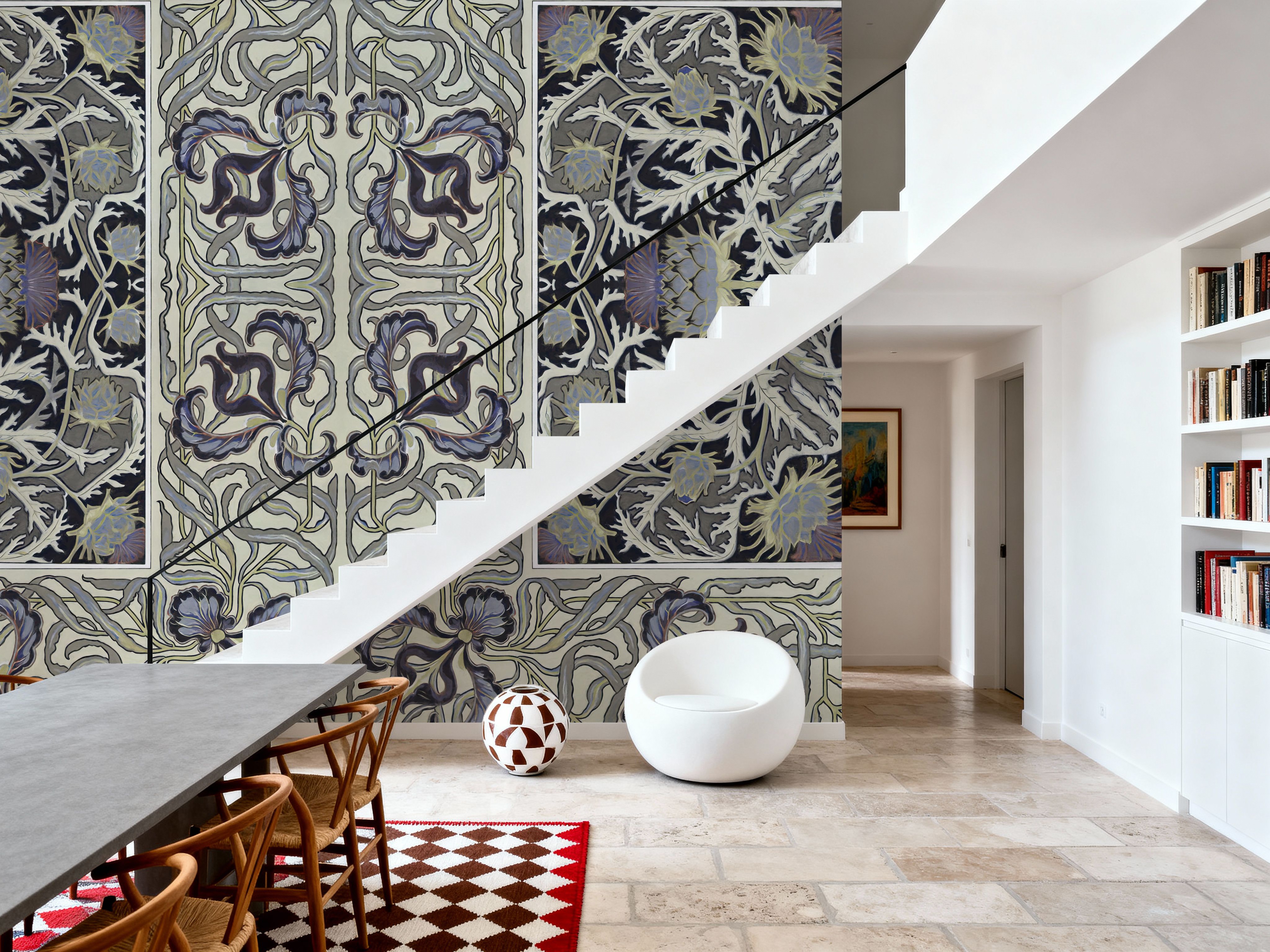 Iris & Thistle Ornament, Periwinkle