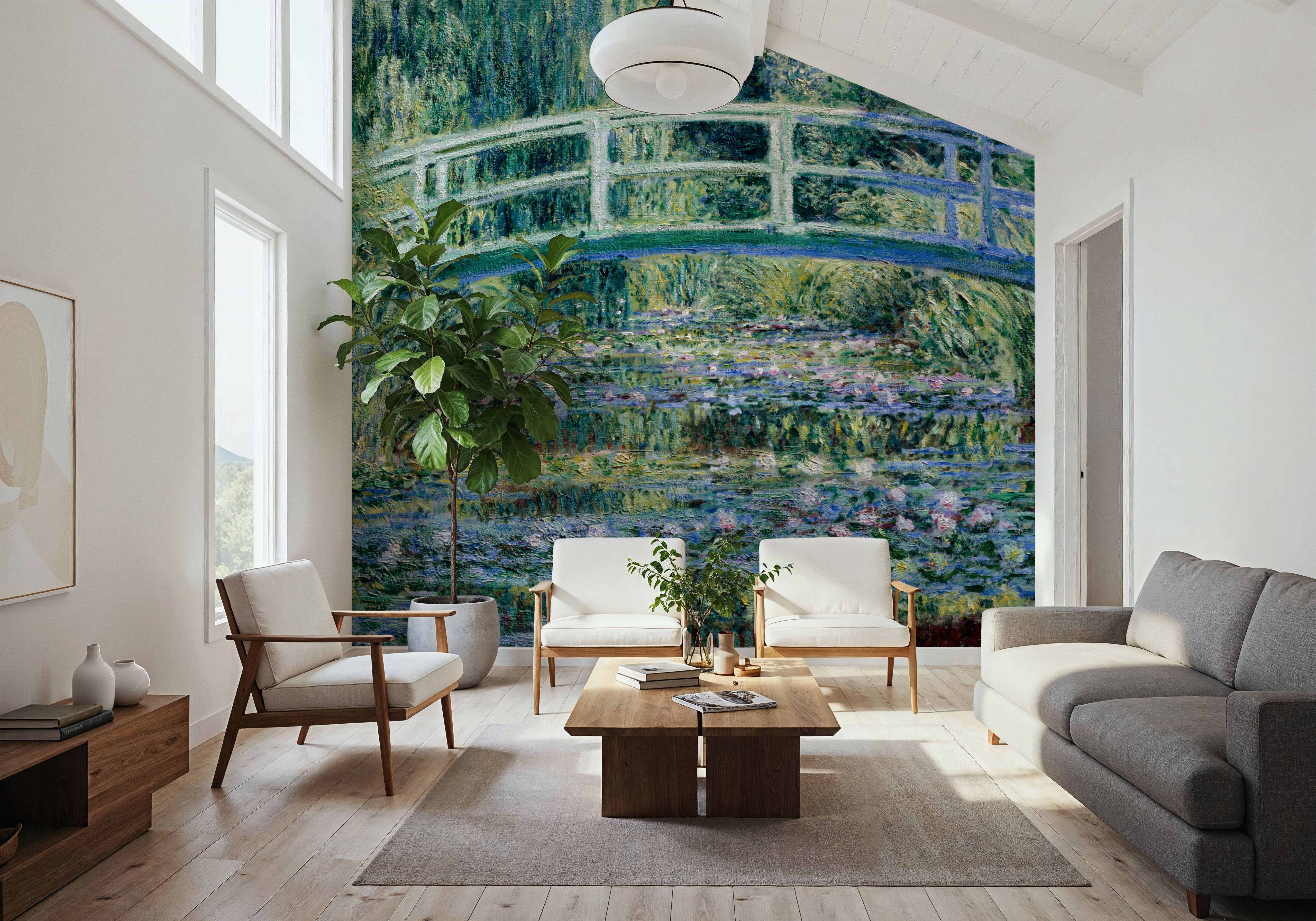 Water Lilies and Japanese Bridge, Wallpaper