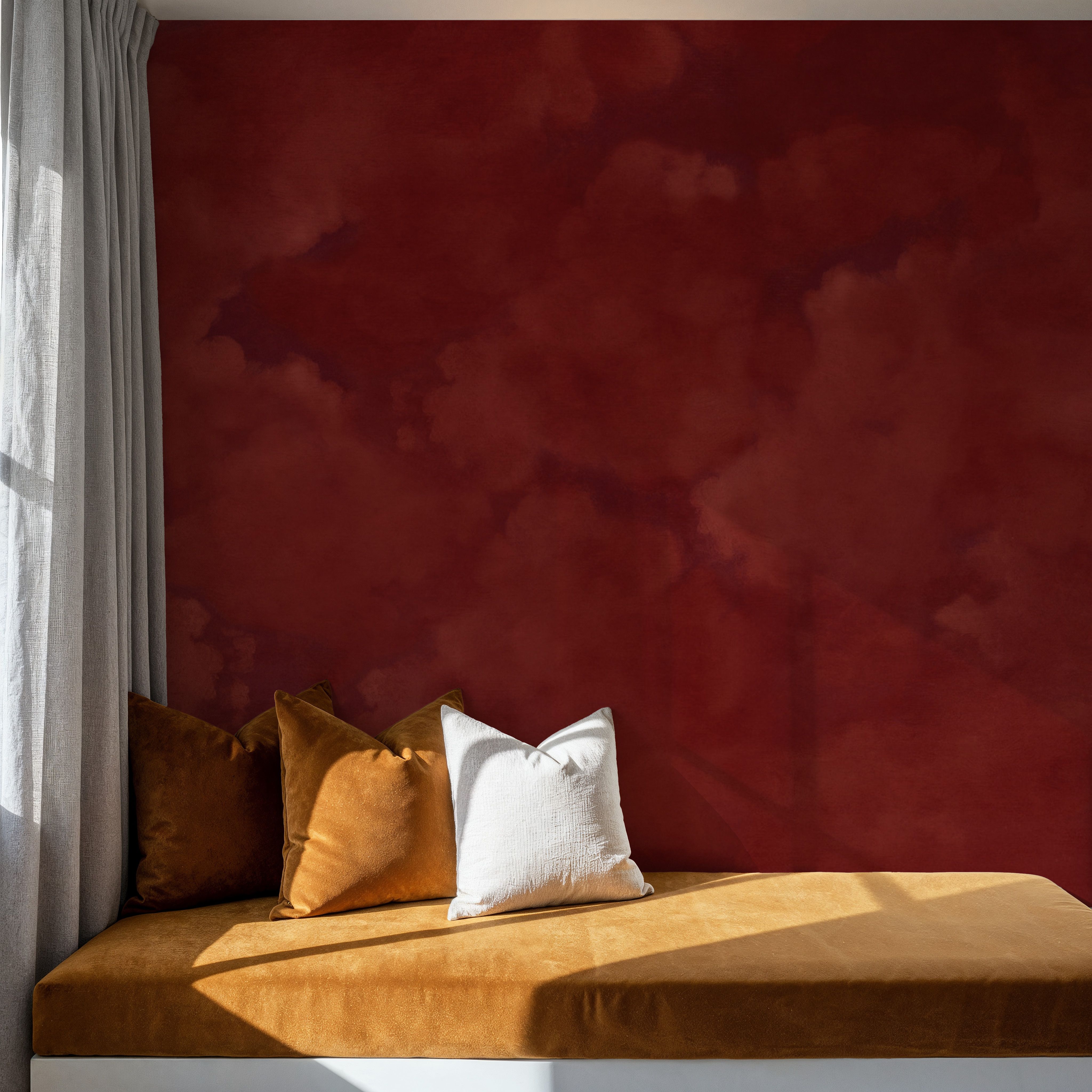 Painted Dreamy Clouds, Cherry Red